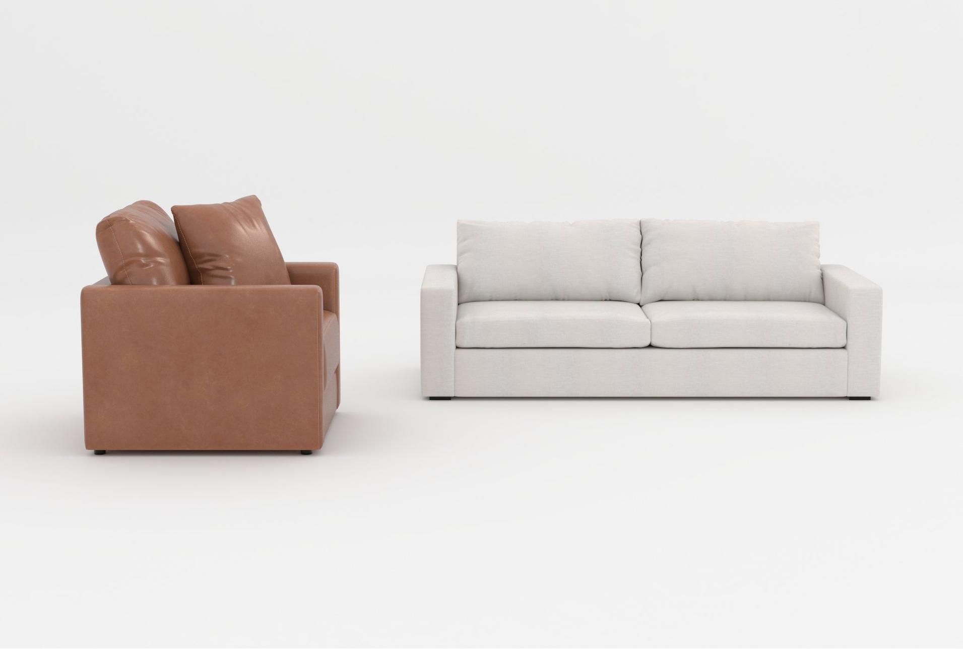 araceli ii sand beige fabric 86" sofa|alicia saddle brown vegan faux leather 40" chair 12 araceli ii sand beige fabric 86" sofa|alicia saddle brown vegan faux leather 40" chair