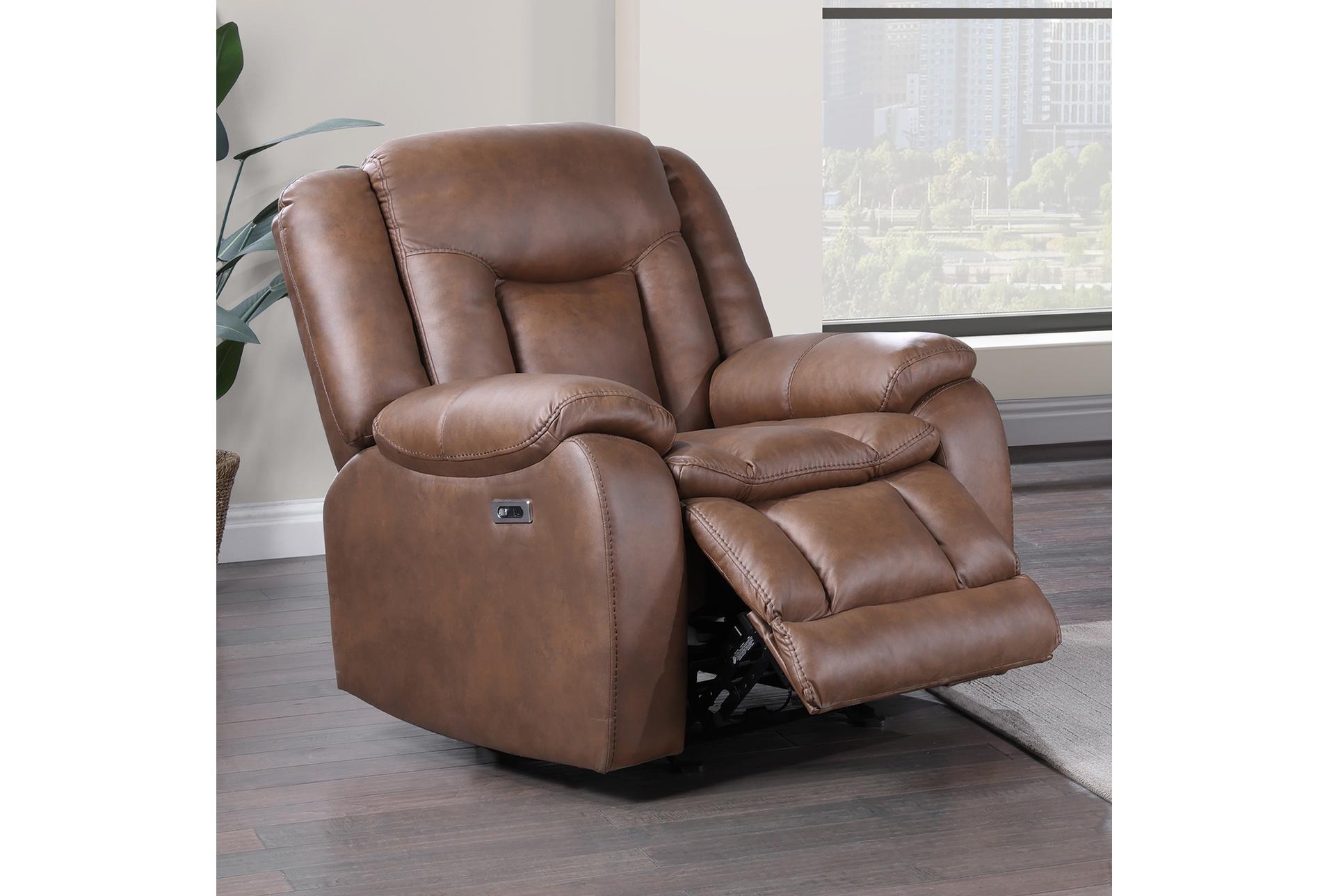 alaya brown glider recliner | usb