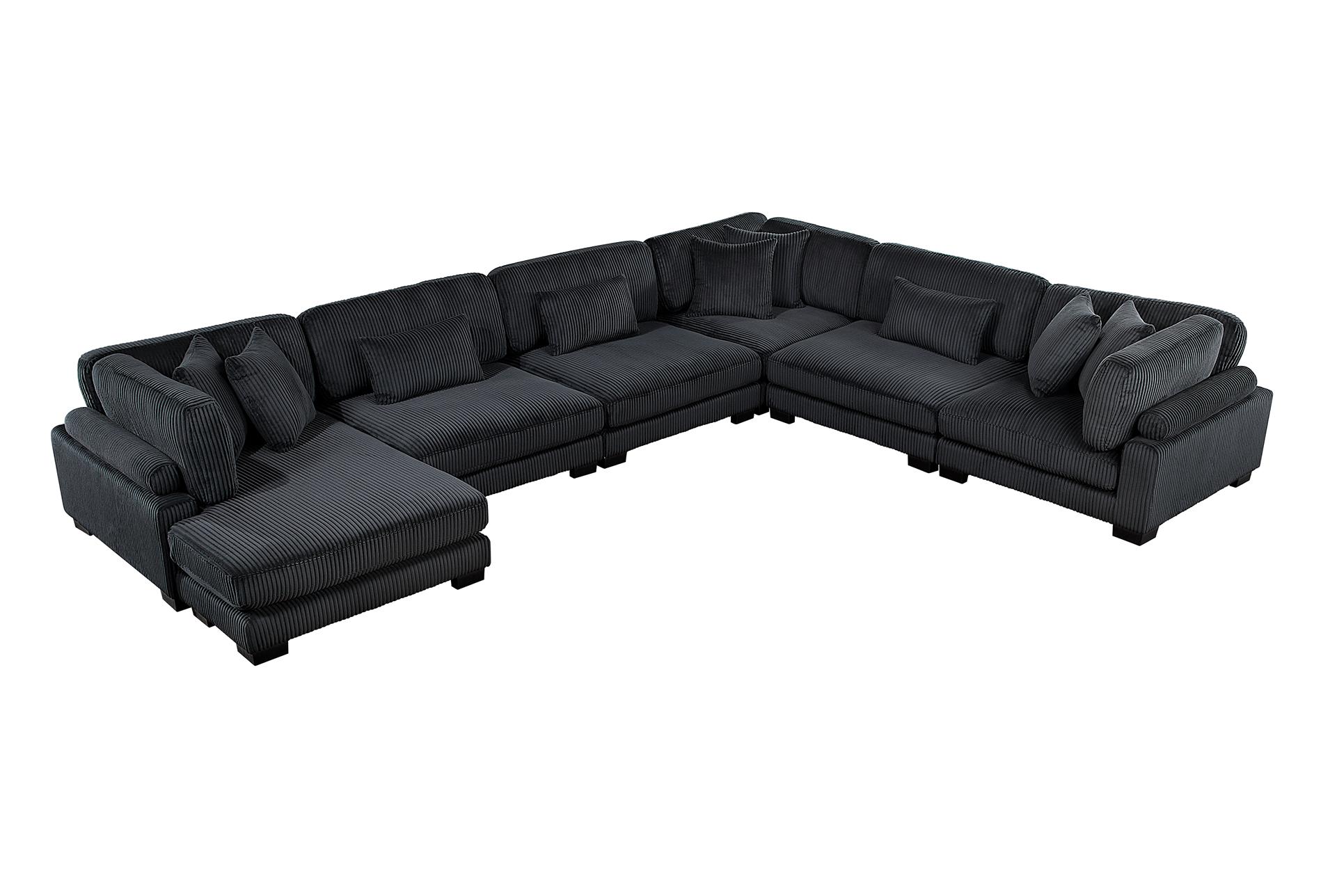 ellery black 6-piece modular sectional with chaise 16 ellery black 6-piece modular sectional with chaise