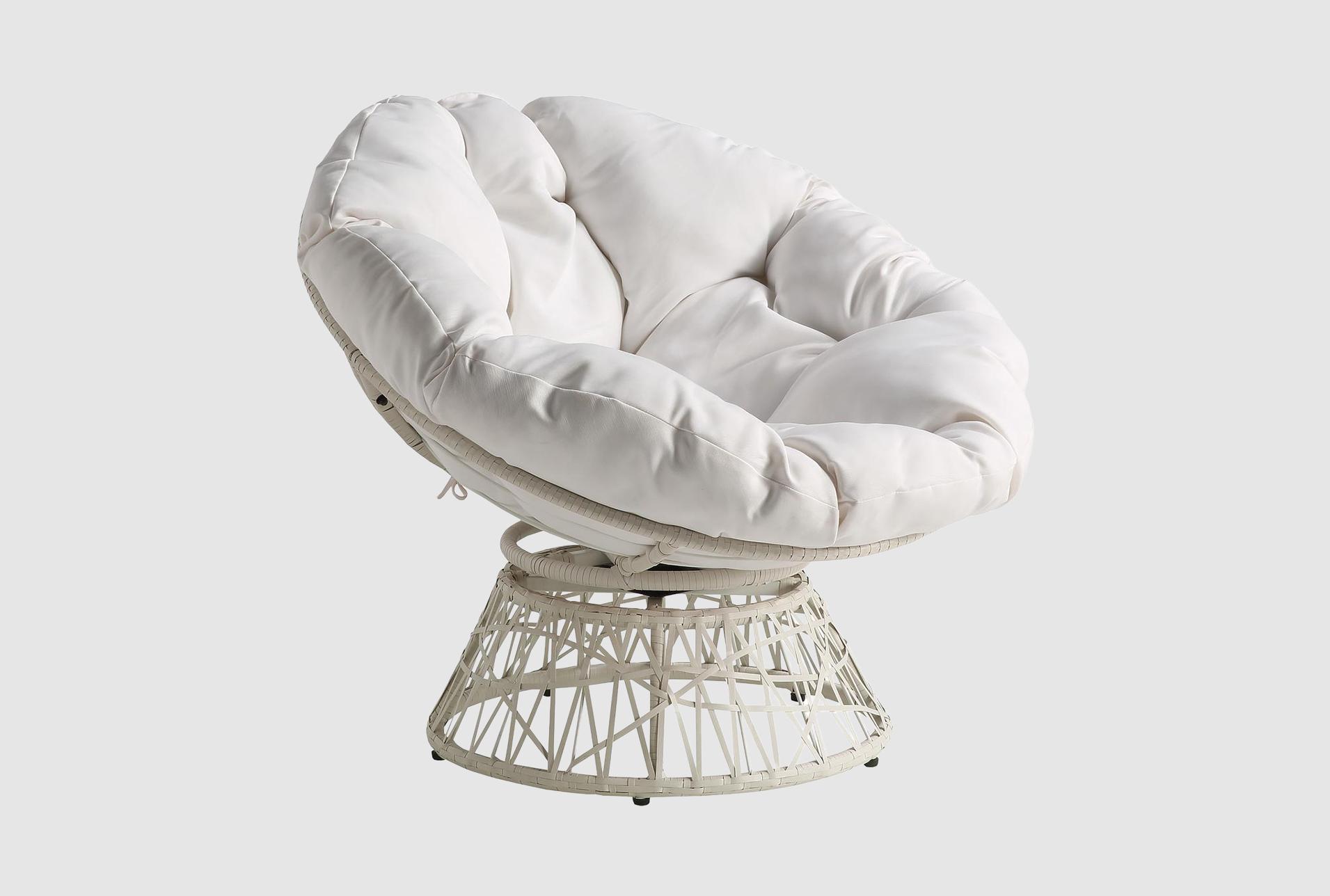 soleil white fabric swivel papasan chair with white wicker frame | high performance fabric | solid | armless 1 soleil white fabric swivel papasan chair with white wicker frame | high performance fabric | solid | armless