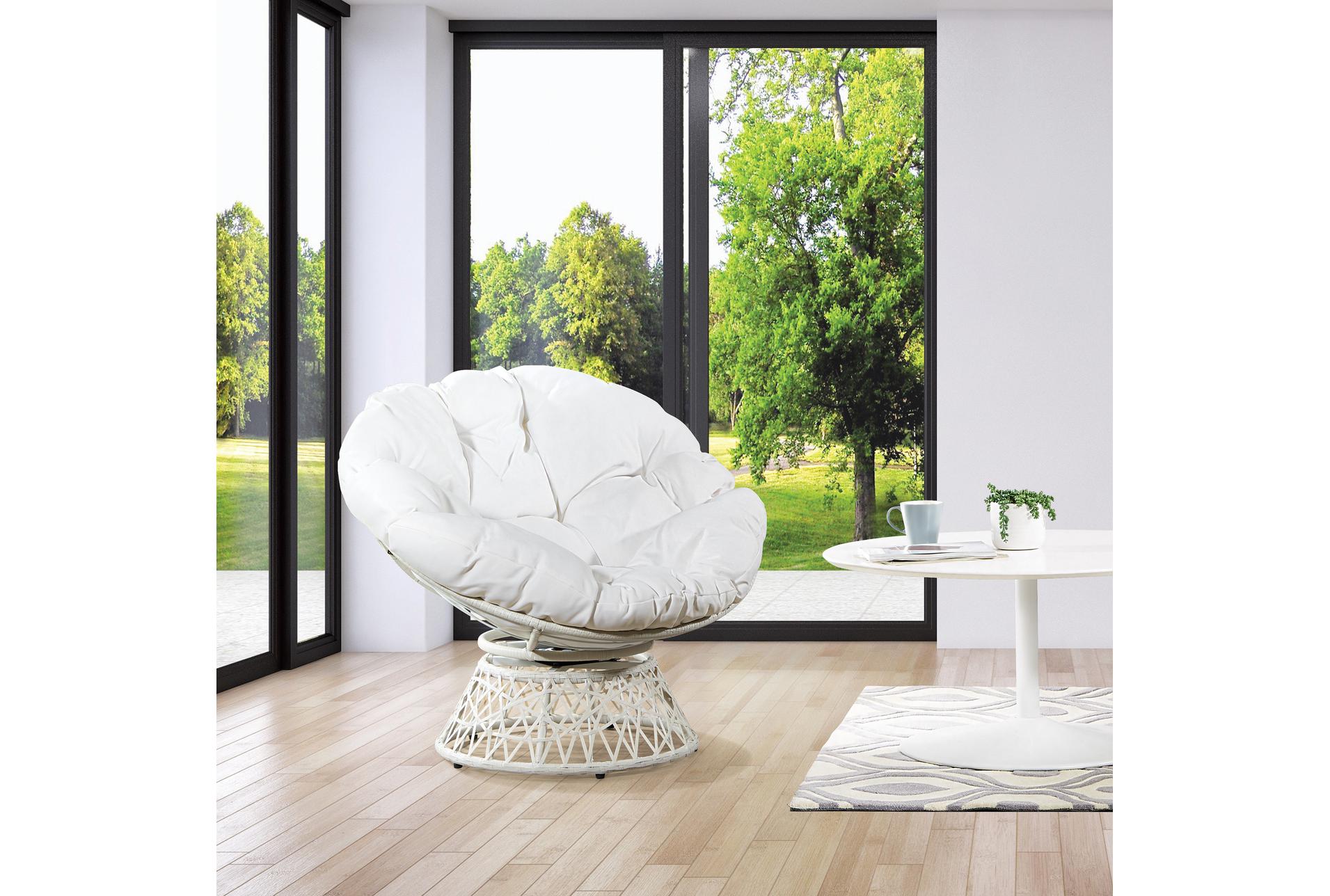 soleil white fabric swivel papasan chair with white wicker frame | high performance fabric | solid | armless 6 soleil white fabric swivel papasan chair with white wicker frame | high performance fabric | solid | armless