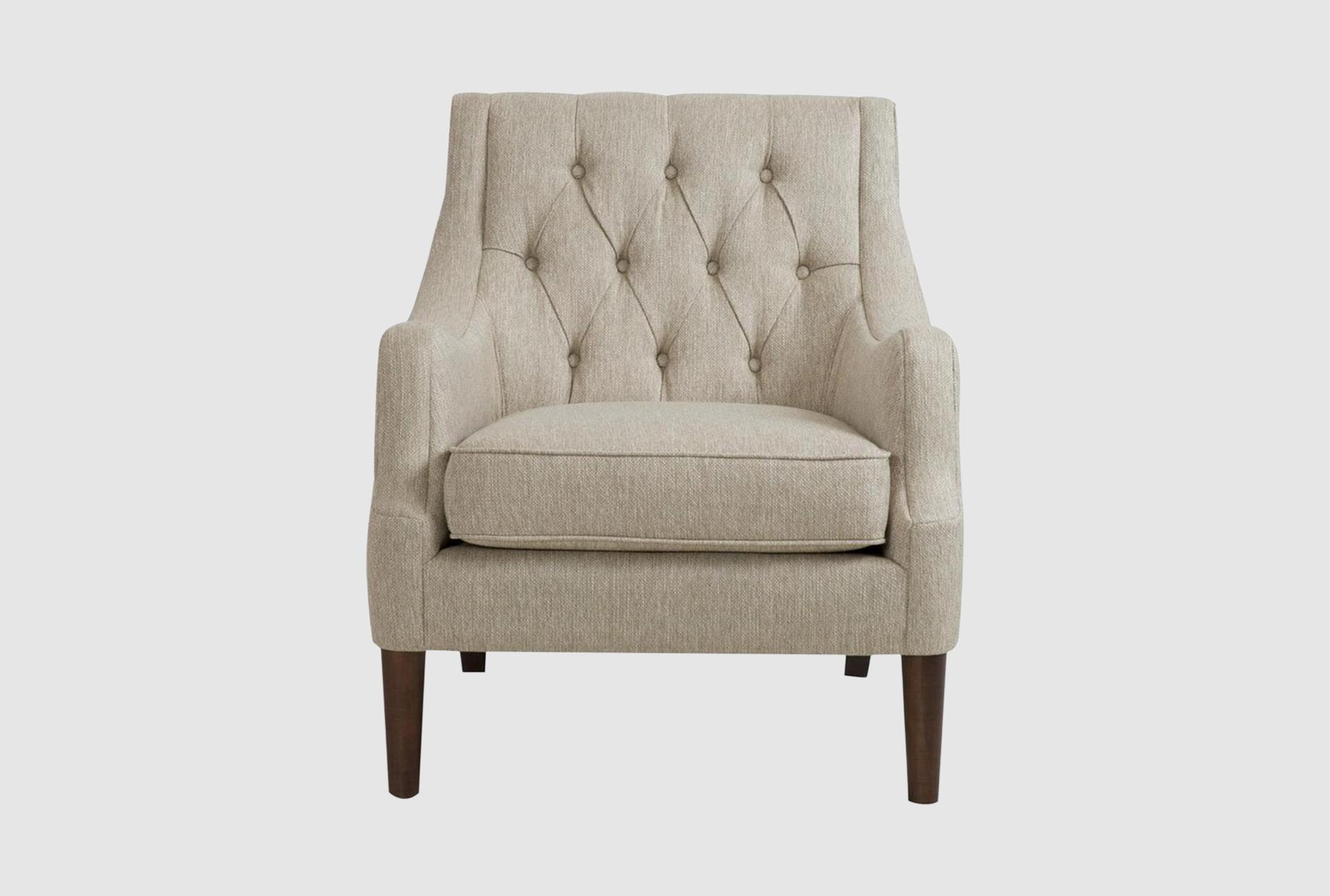 qwen beige tufted fabric accent arm chair 1 qwen beige tufted fabric accent arm chair