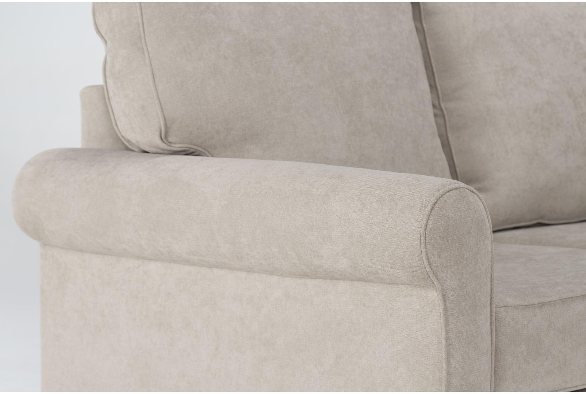athos cream beige fabric 86" sofa with reversible chaise | rolled arms 11 athos cream beige fabric 86" sofa with reversible chaise | rolled arms