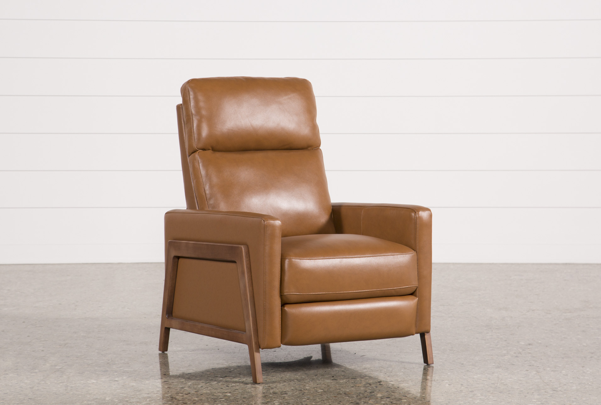 daniel nutmeg leather manual push back high leg recliner 1 daniel nutmeg leather manual push back high leg recliner