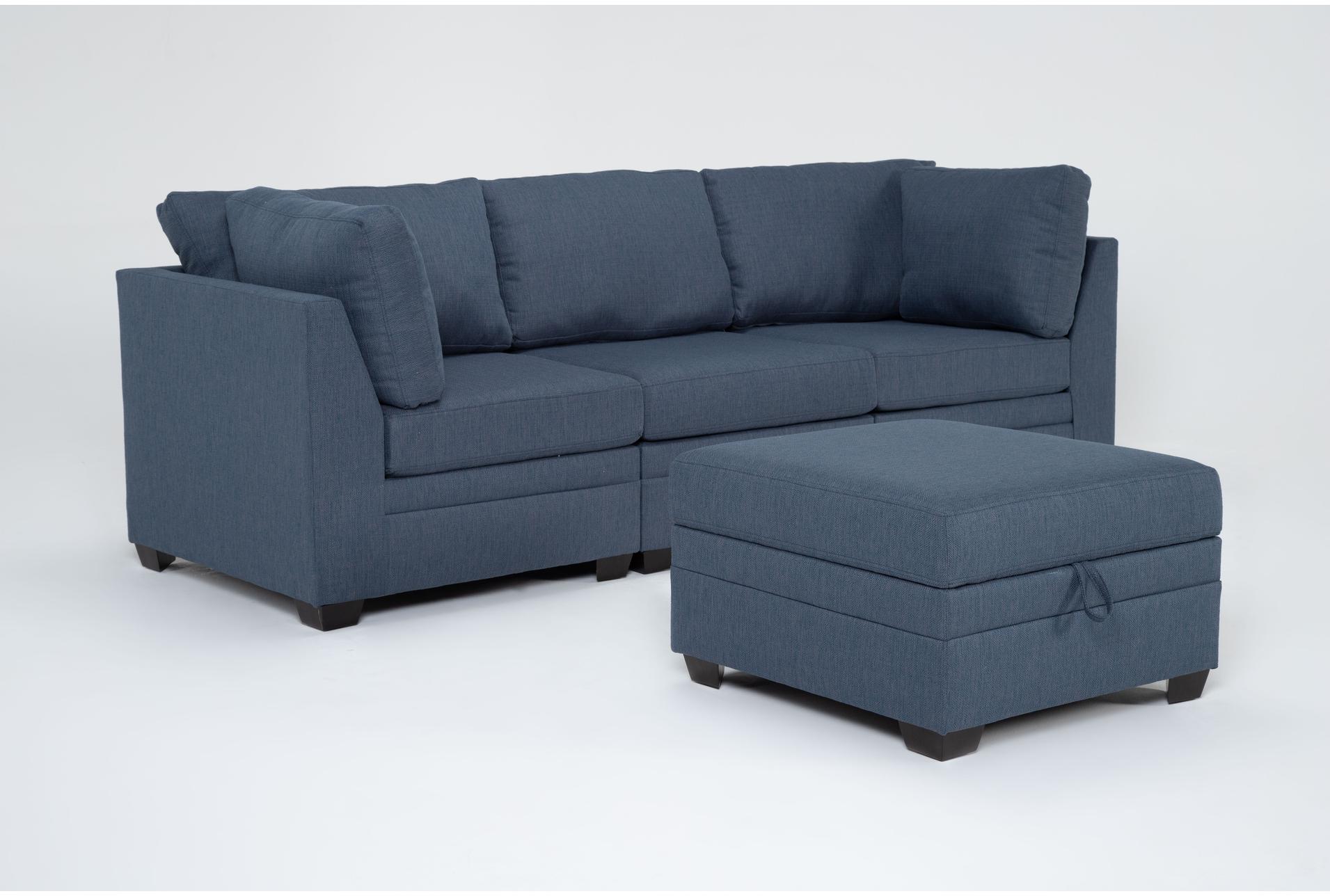 solimar denim blue fabric 4 piece modular sofa & storage ottoman 8 solimar denim blue fabric 4 piece modular sofa & storage ottoman