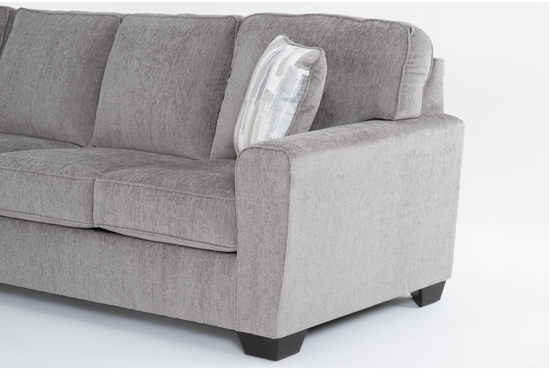 mcdade alloy grey natural fabric 115" 2 piece l-shaped sectional with left arm facing corner chaise | track arms 9 mcdade alloy grey natural fabric 115" 2 piece l-shaped sectional with left arm facing corner chaise | track arms
