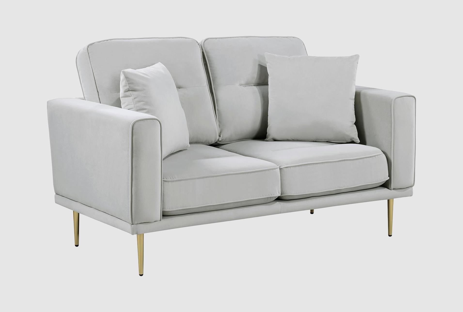 strader grey velvet fabric 58" loveseat | loose reversible back 1 strader grey velvet fabric 58" loveseat | loose reversible back
