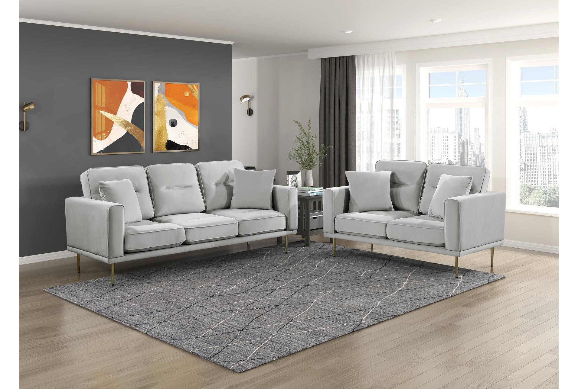 strader grey velvet fabric 58" loveseat | loose reversible back 17 strader grey velvet fabric 58" loveseat | loose reversible back
