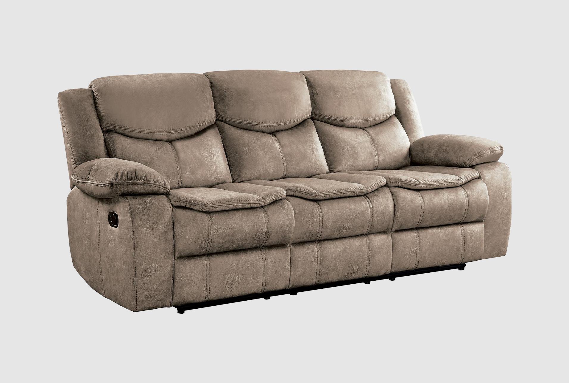 forte brown polyester 88" microfiber manual reclining sofa 1 forte brown polyester 88" microfiber manual reclining sofa