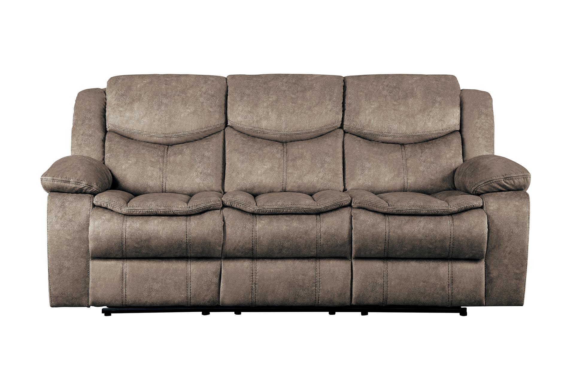 forte brown polyester 88" microfiber manual reclining sofa 10 forte brown polyester 88" microfiber manual reclining sofa