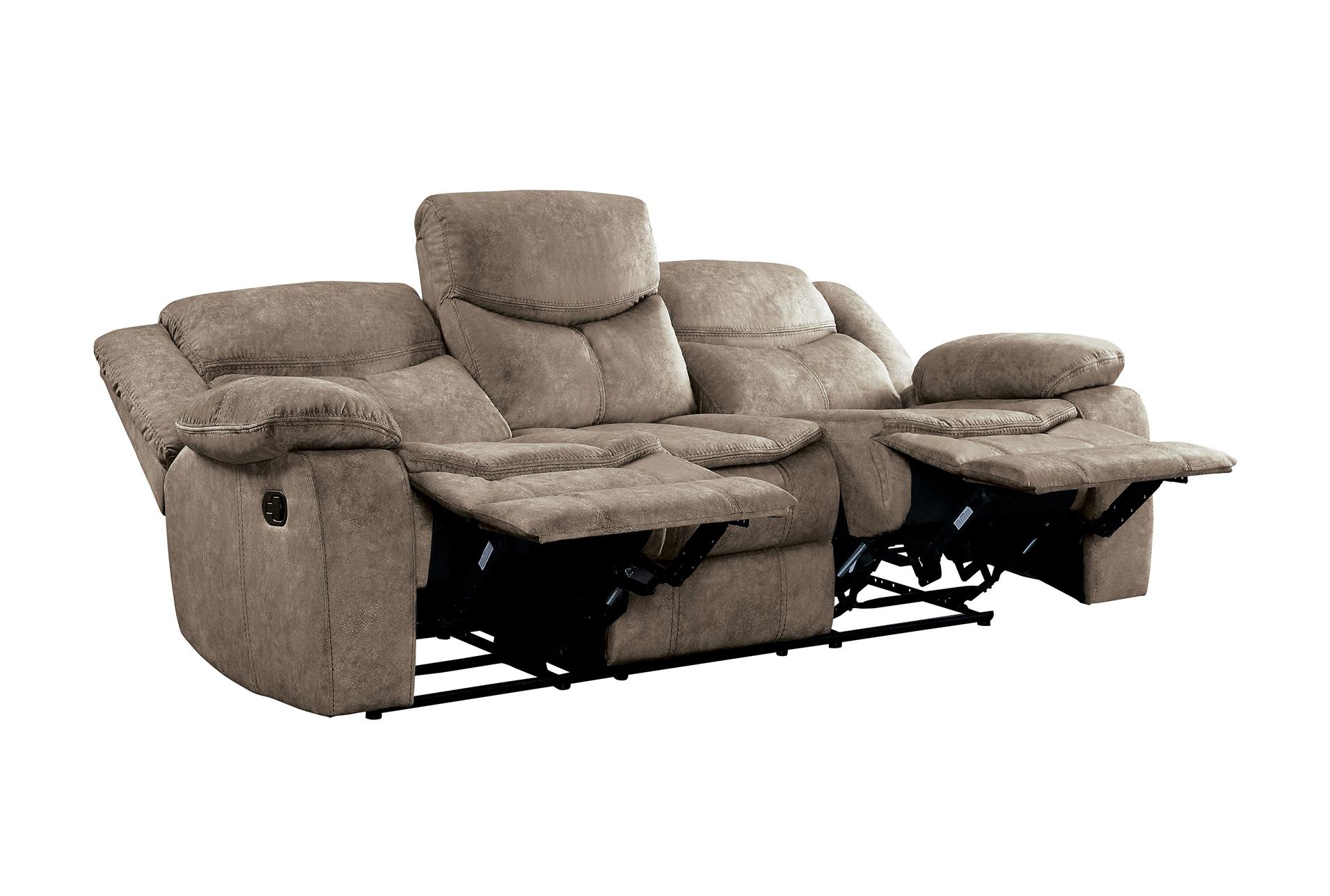 forte brown polyester 88" microfiber manual reclining sofa 12 forte brown polyester 88" microfiber manual reclining sofa