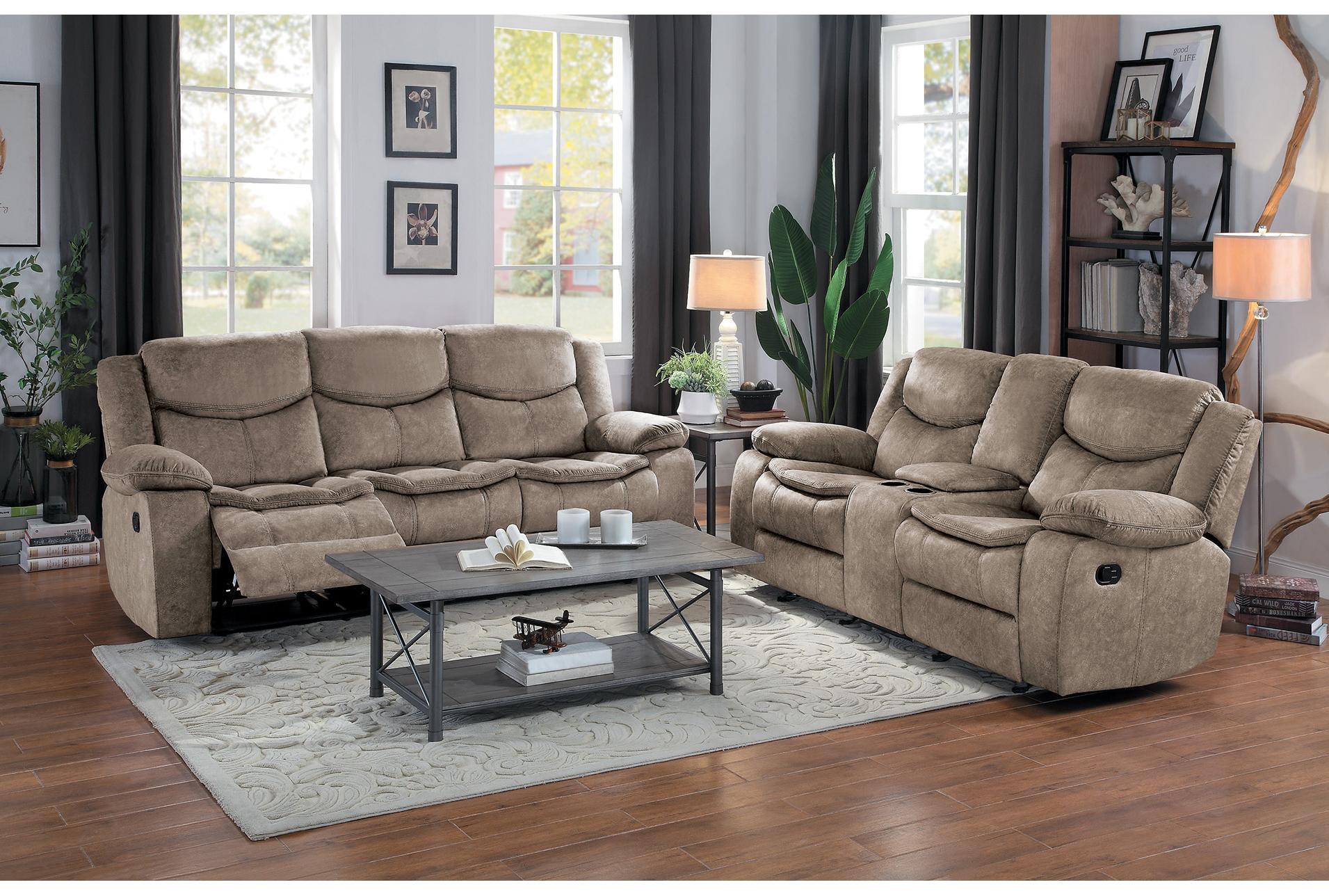 forte brown polyester 88" microfiber manual reclining sofa 16 forte brown polyester 88" microfiber manual reclining sofa
