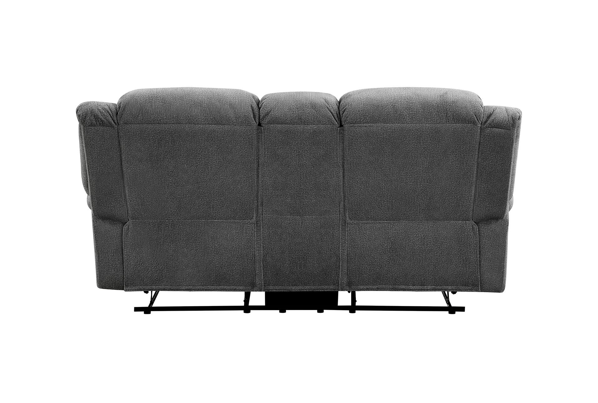 keighly charcoal polyester 76" manual reclining console loveseat | cup holders | fabric | rolled arms | nailhead 14 keighly charcoal polyester 76" manual reclining console loveseat | cup holders | fabric | rolled arms | nailhead