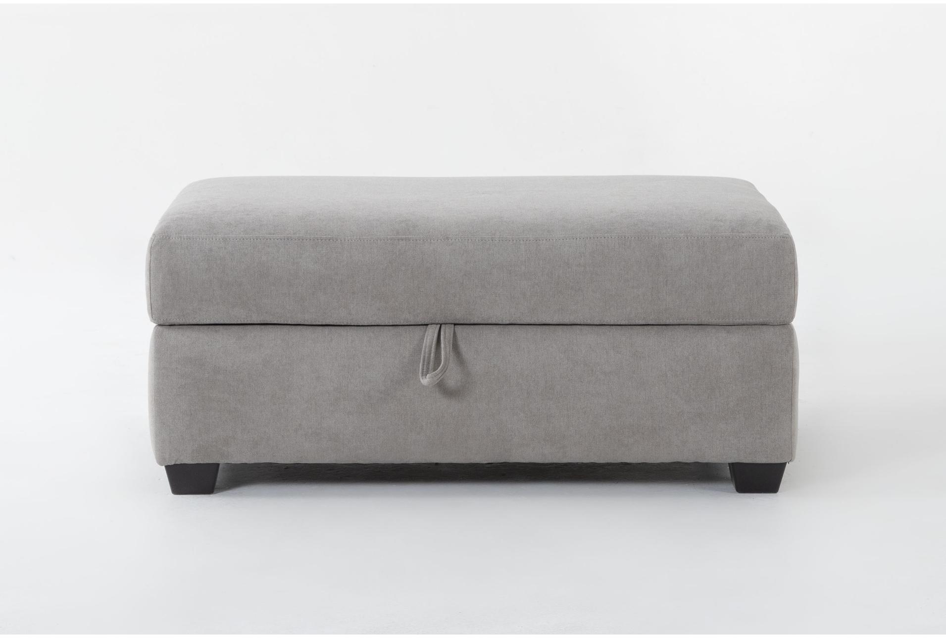 vintage grey fabric large rectangle storage ottoman 1 vintage grey fabric large rectangle storage ottoman