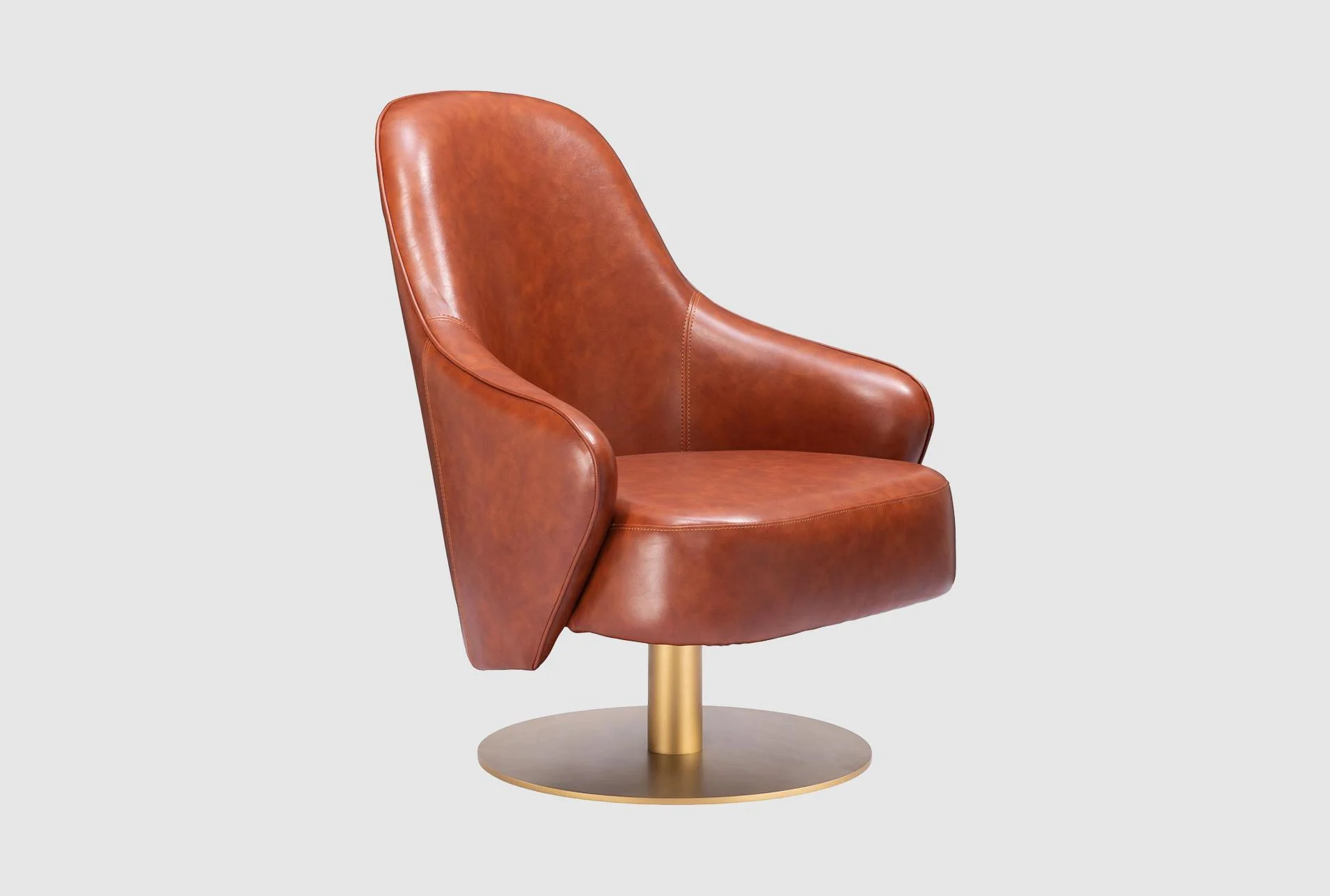 withby brown metal swivel accent chair | fabric | with arms