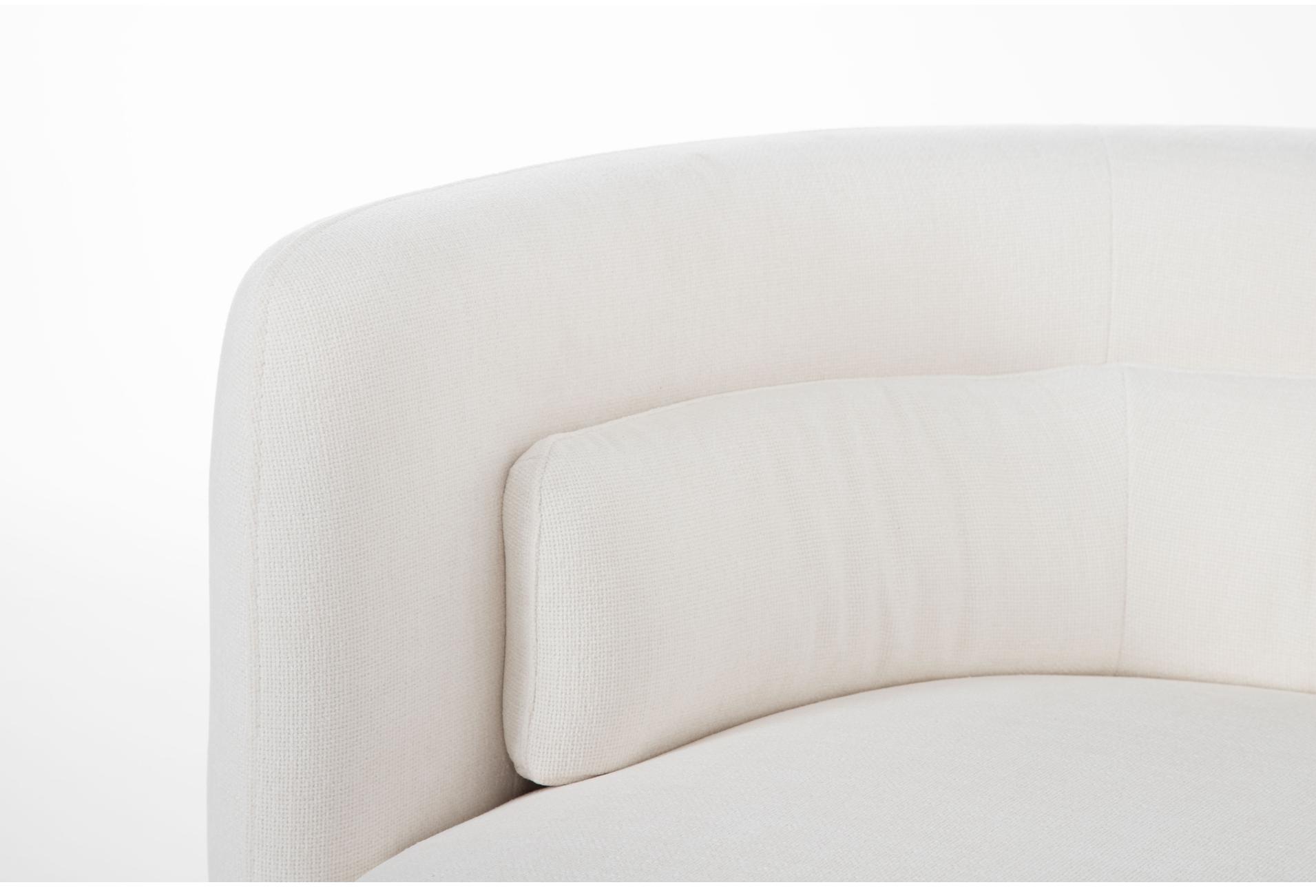 formosa white fabric 167" 3 piece curved sectional with swivel cuddler chair & cocktail ottoman | modular 7 formosa white fabric 167" 3 piece curved sectional with swivel cuddler chair & cocktail ottoman | modular
