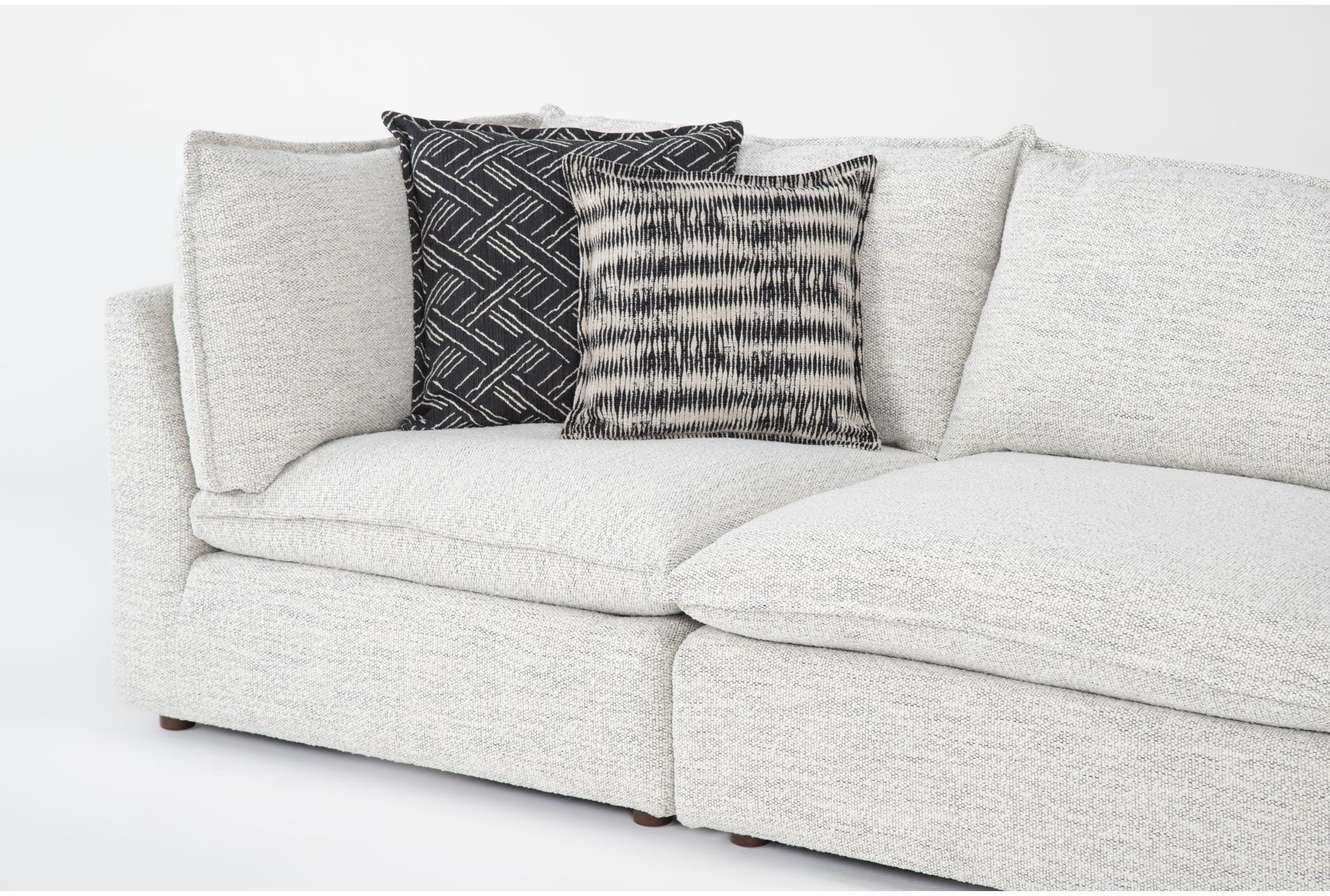weekend white performance fabric 125" 5 piece modular l-shaped sectional with 3 corners 2 armless chairs & ottoman | symmetrical 10 weekend white performance fabric 125" 5 piece modular l-shaped sectional with 3 corners 2 armless chairs & ottoman | symmetrical