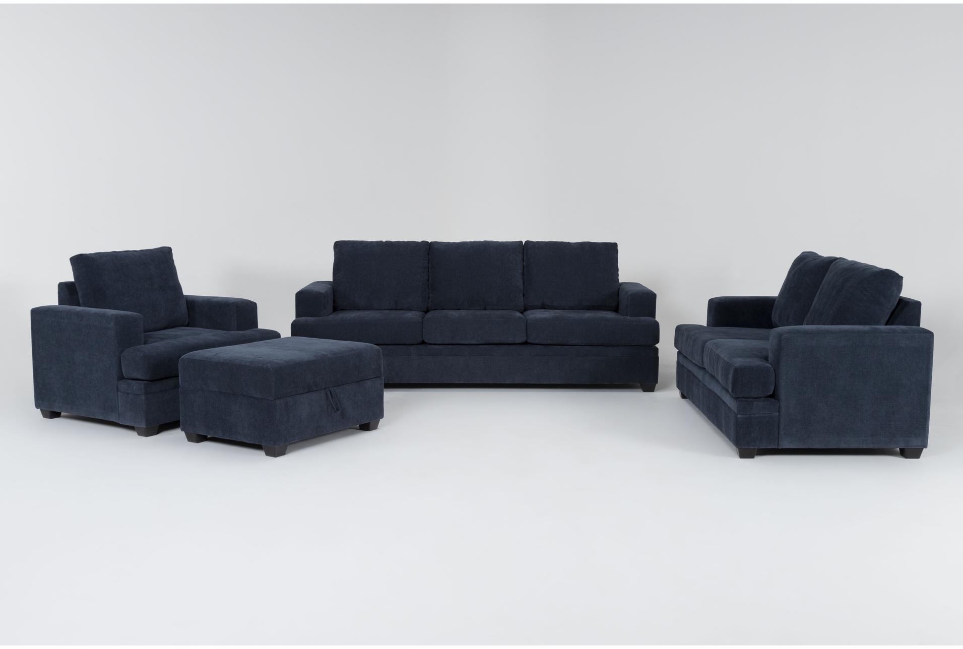 bonaterra midnight navy blue fabric 4 piece queen memory foam sleeper sofa bed loveseat oversized arm chair & storage ottoman set 1 bonaterra midnight navy blue fabric 4 piece queen memory foam sleeper sofa bed loveseat oversized arm chair & storage ottoman set