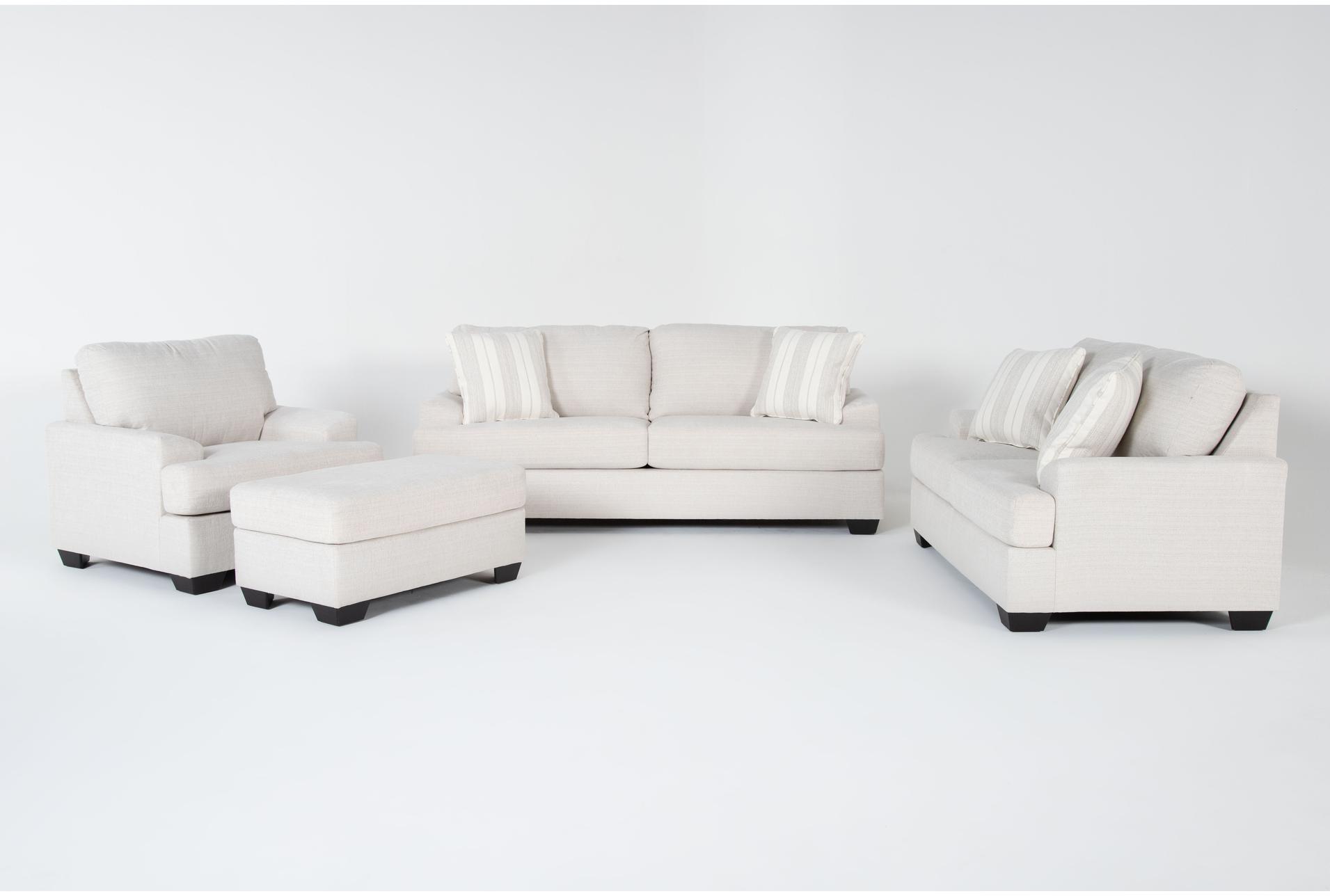 tallulah beige fabric birch 4 piece sofa loveseat arm chair & ottoman set 1 tallulah beige fabric birch 4 piece sofa loveseat arm chair & ottoman set