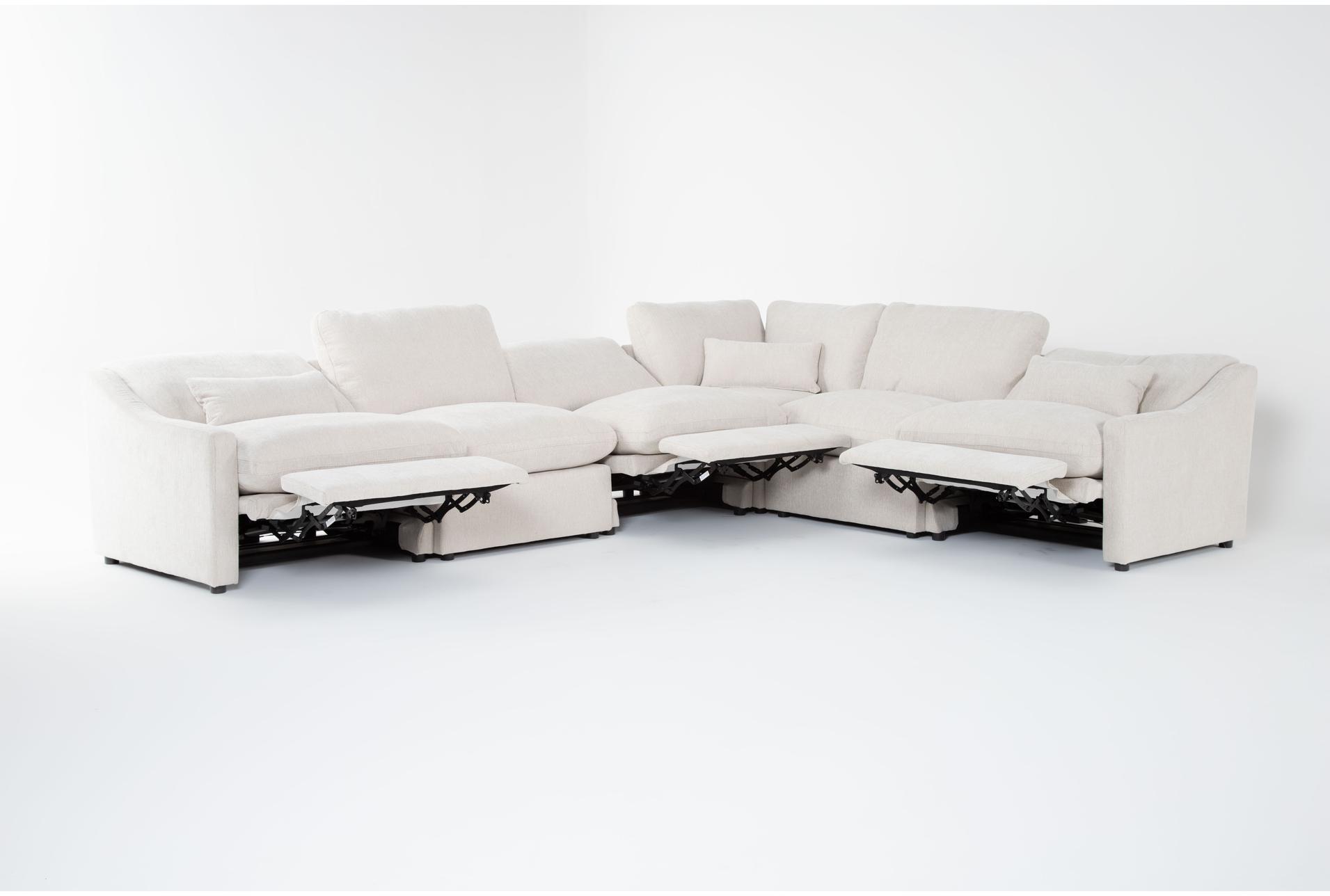 kennedy cream beige ivory 159" 6 piece power reclining l-shaped modular sectional with 3 power recliners & usb | reversible | fabric 10 kennedy cream beige ivory 159" 6 piece power reclining l-shaped modular sectional with 3 power recliners & usb | reversible | fabric