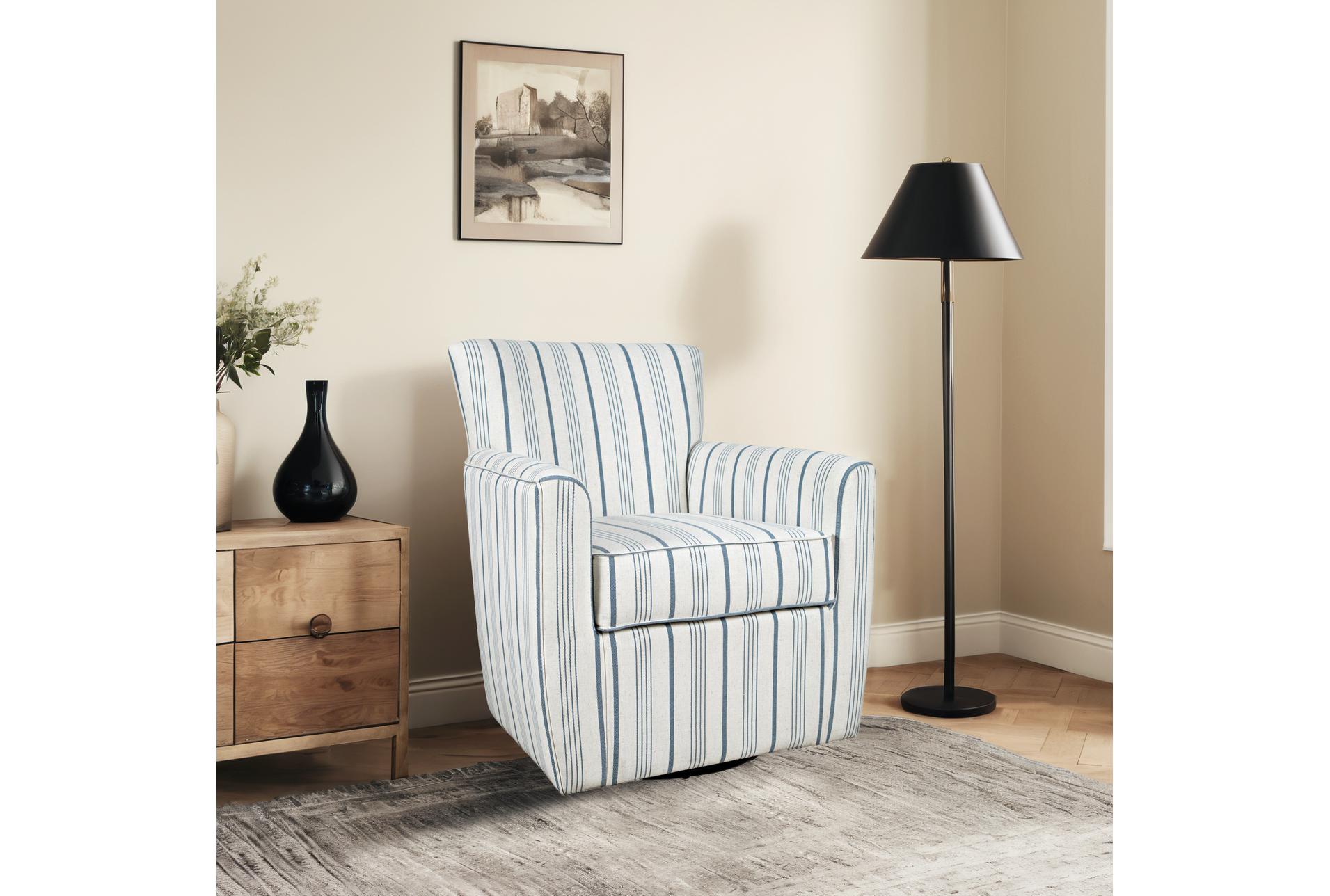 claire white stripes fabric swivel accent arm chair | club | armchair | with arms 4 claire white stripes fabric swivel accent arm chair | club | armchair | with arms