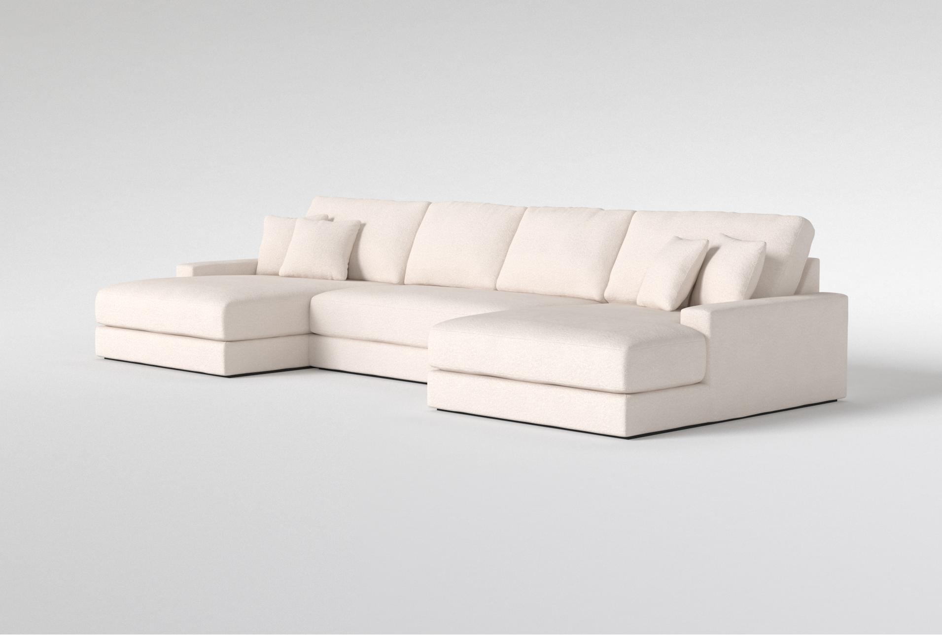 sawyer ii 173" fabric white beige boucle 3 piece sectional with double oversized chaise | reversible 9 sawyer ii 173" fabric white beige boucle 3 piece sectional with double oversized chaise | reversible