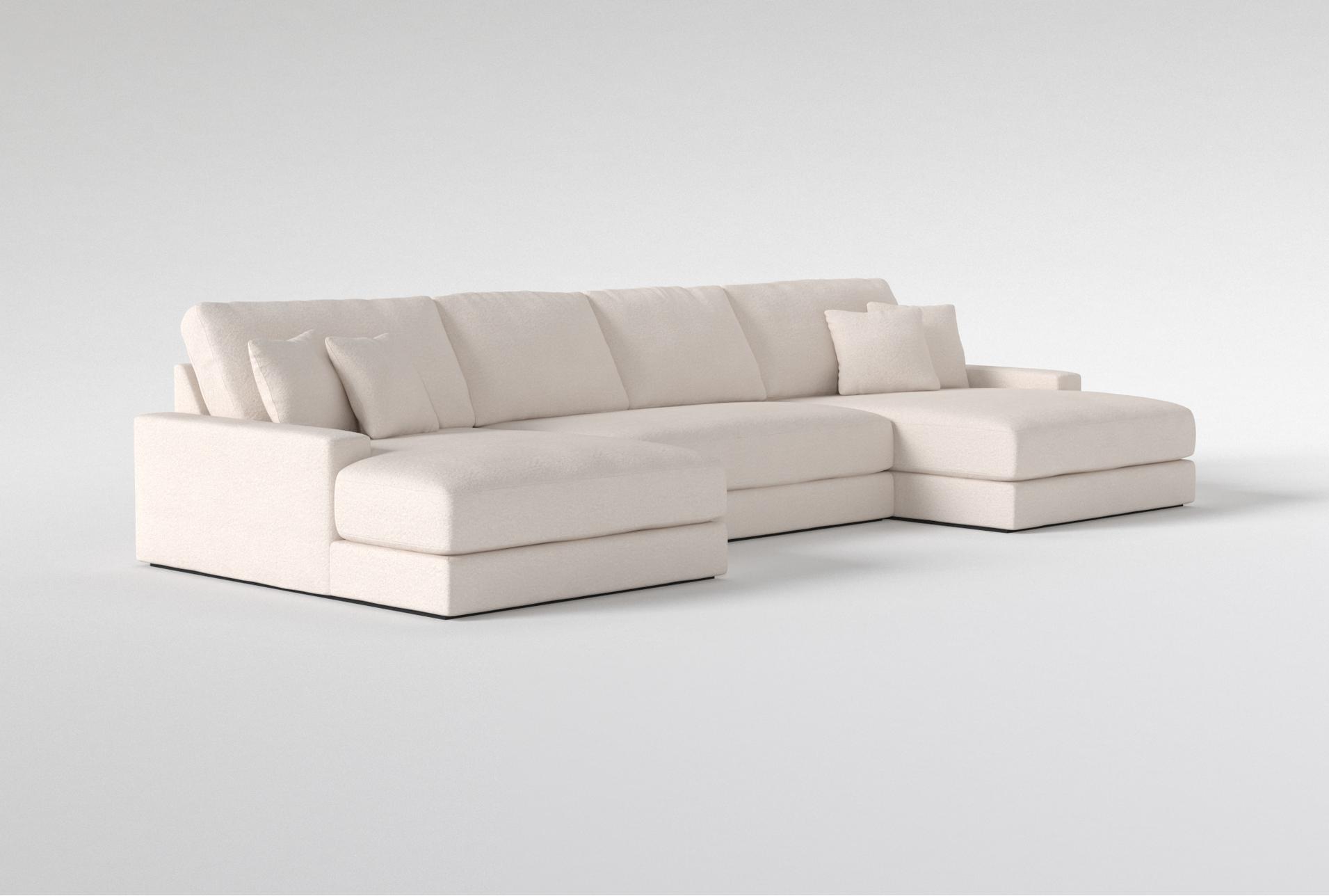 sawyer ii 173" fabric white beige boucle 3 piece sectional with double oversized chaise | reversible 10 sawyer ii 173" fabric white beige boucle 3 piece sectional with double oversized chaise | reversible
