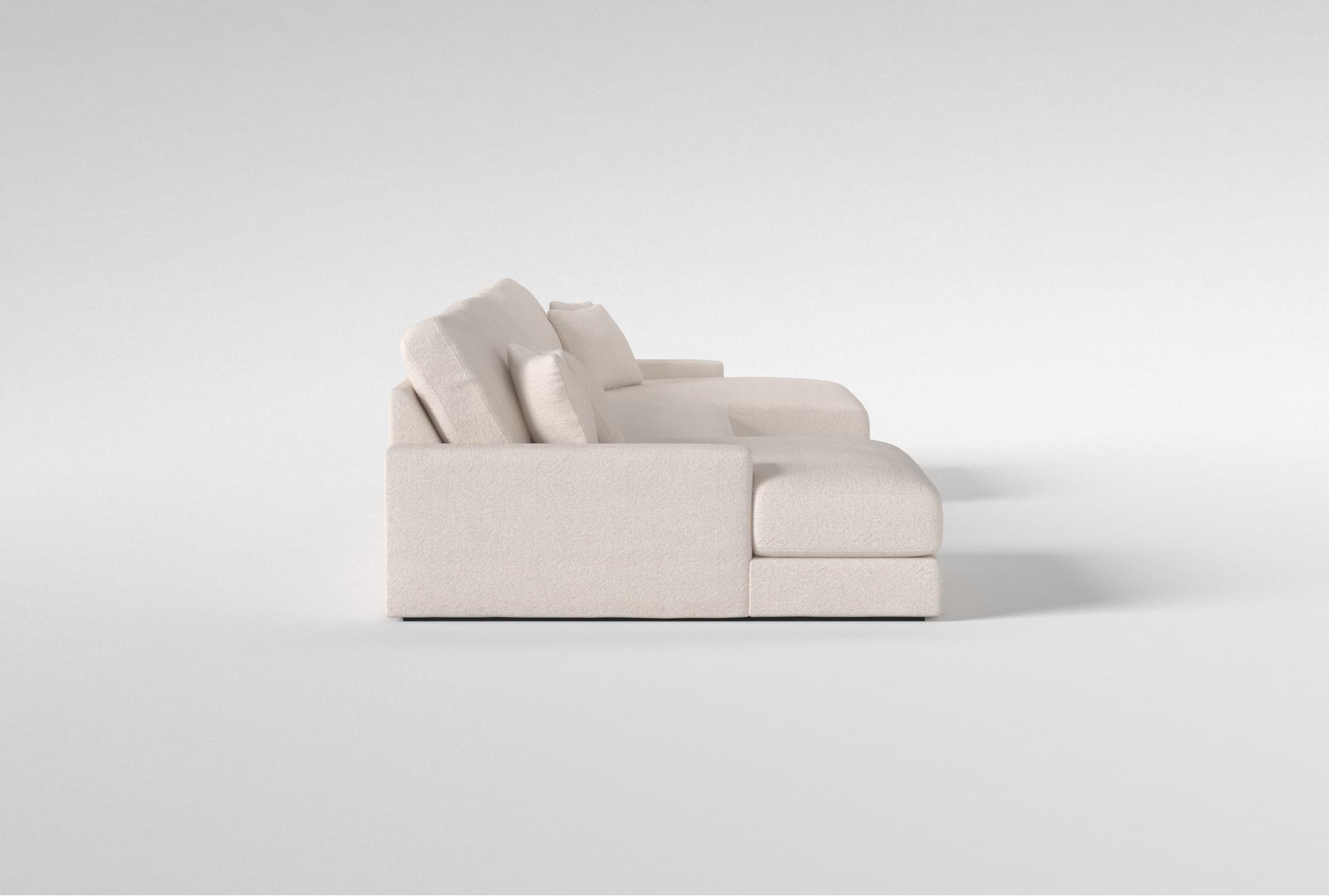 sawyer ii 173" fabric white beige boucle 3 piece sectional with double oversized chaise | reversible 11 sawyer ii 173" fabric white beige boucle 3 piece sectional with double oversized chaise | reversible
