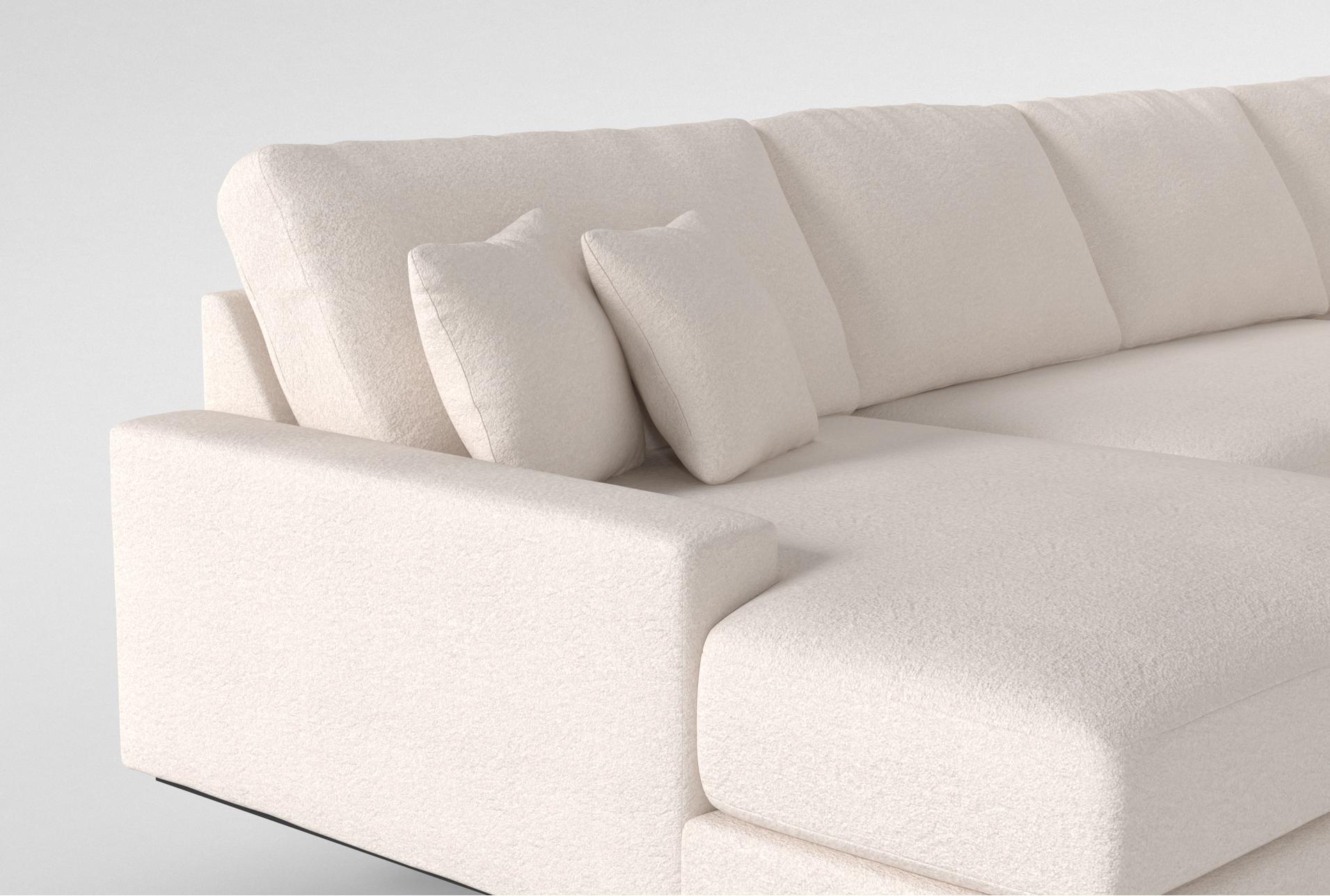 sawyer ii 173" fabric white beige boucle 3 piece sectional with double oversized chaise | reversible 13 sawyer ii 173" fabric white beige boucle 3 piece sectional with double oversized chaise | reversible