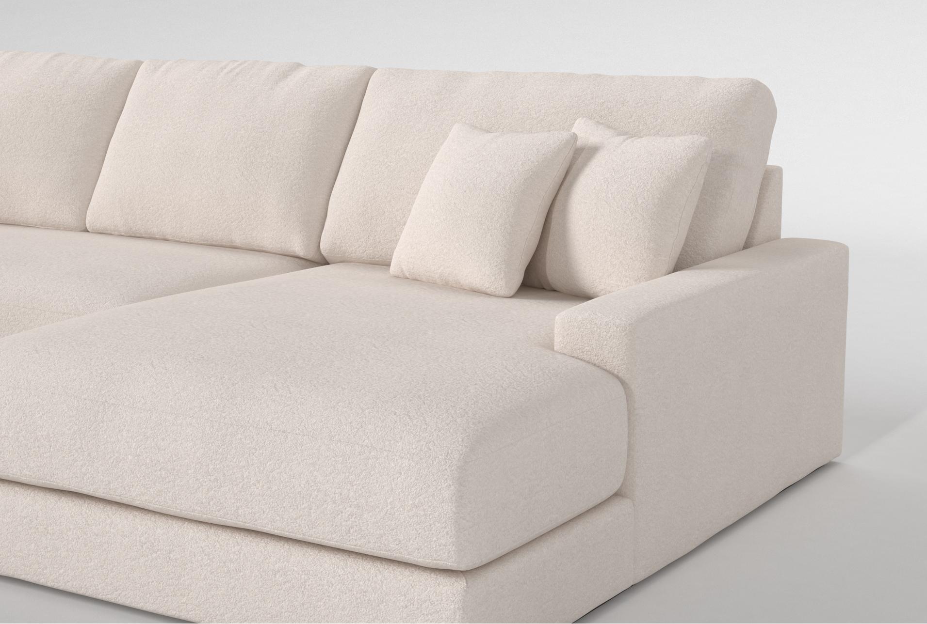 sawyer ii 173" fabric white beige boucle 3 piece sectional with double oversized chaise | reversible 14 sawyer ii 173" fabric white beige boucle 3 piece sectional with double oversized chaise | reversible