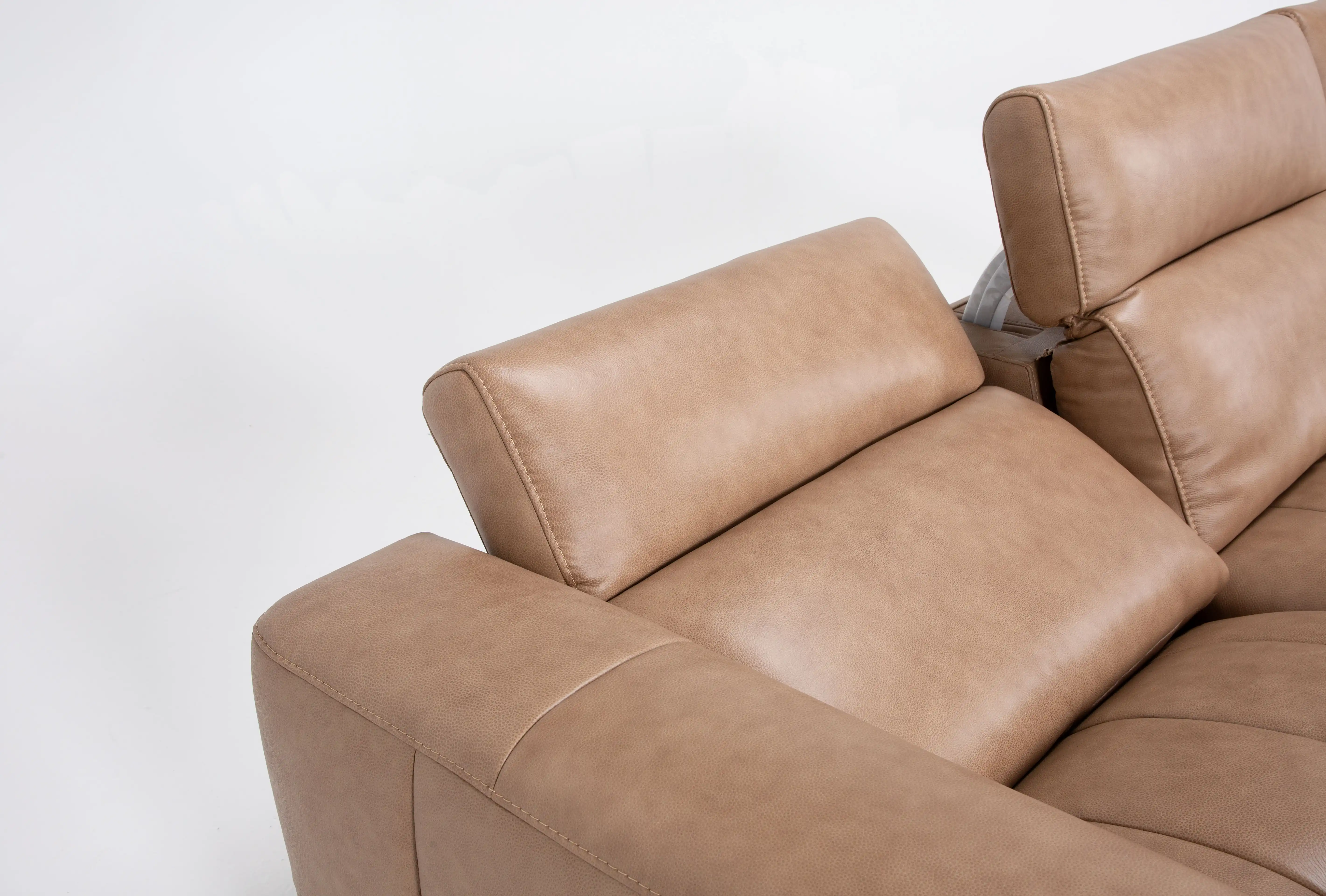 miles brown orange leather 121" 5 piece power reclining modular sectional | adjustable headrests | reversible | usb 24 miles brown orange leather 121" 5 piece power reclining modular sectional | adjustable headrests | reversible | usb