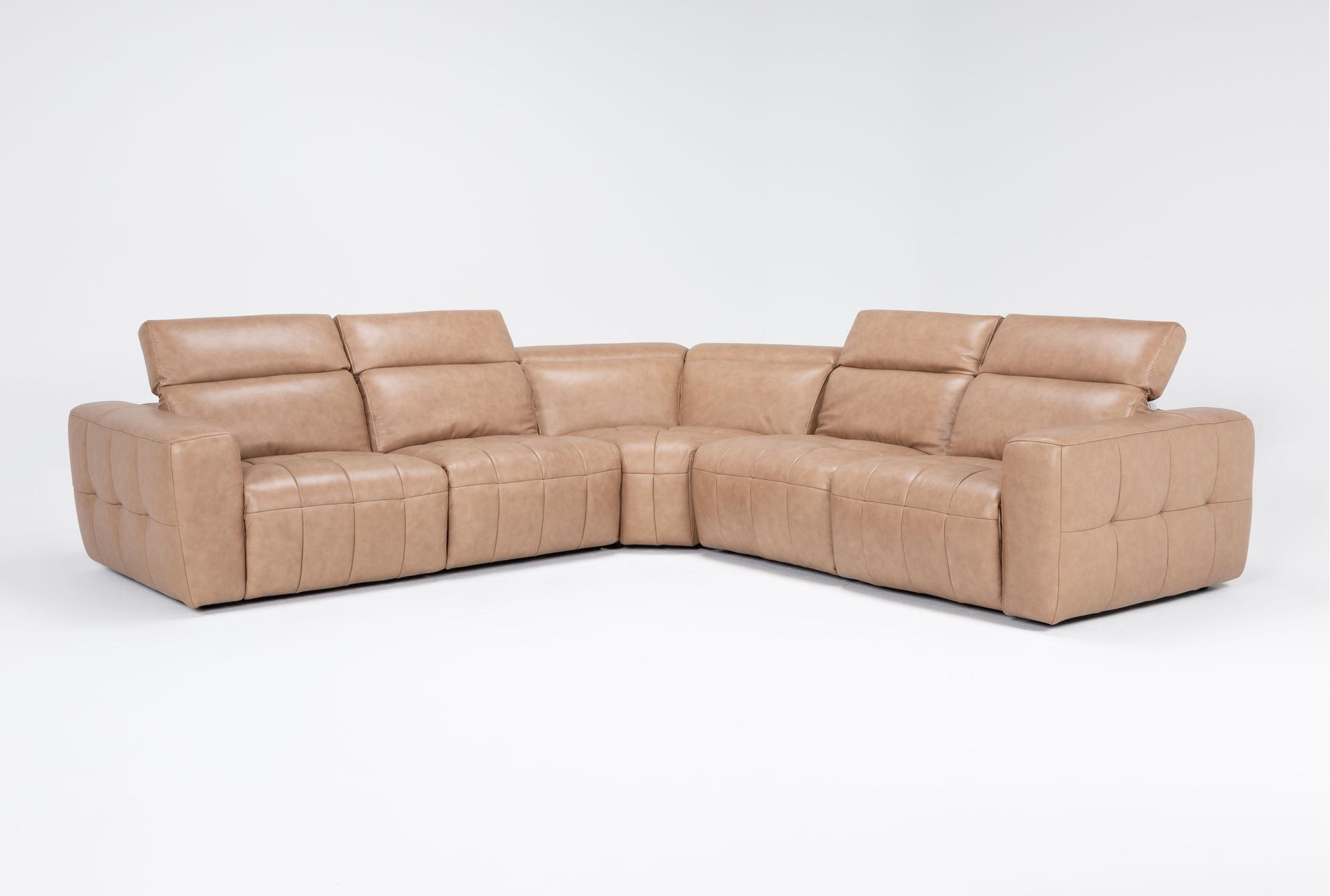 miles brown orange leather 121" 5 piece power reclining modular sectional | adjustable headrests | reversible | usb 14 miles brown orange leather 121" 5 piece power reclining modular sectional | adjustable headrests | reversible | usb