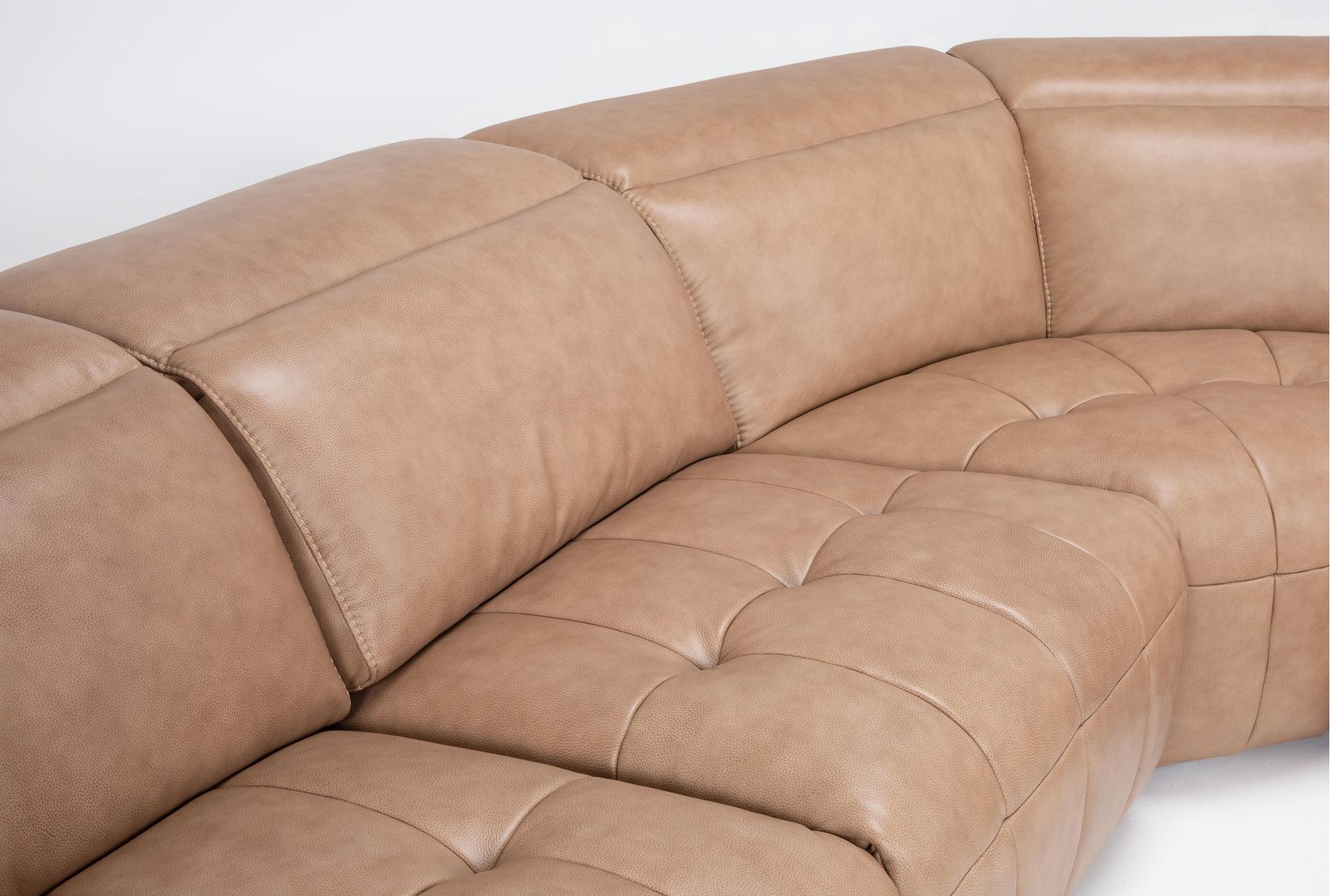 miles brown orange leather 121" 5 piece power reclining modular sectional | adjustable headrests | reversible | usb 16 miles brown orange leather 121" 5 piece power reclining modular sectional | adjustable headrests | reversible | usb