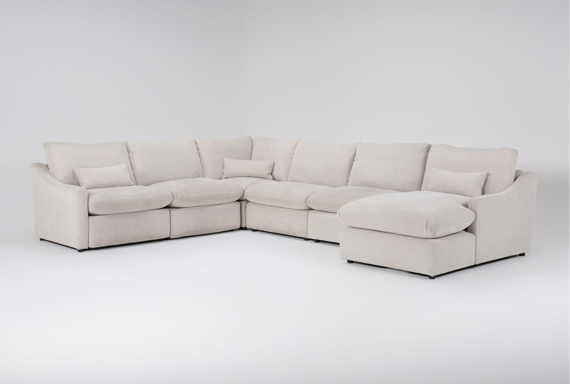 kennedy cream 6 piece modular sectional with right arm facing chaise 1 kennedy cream 6 piece modular sectional with right arm facing chaise