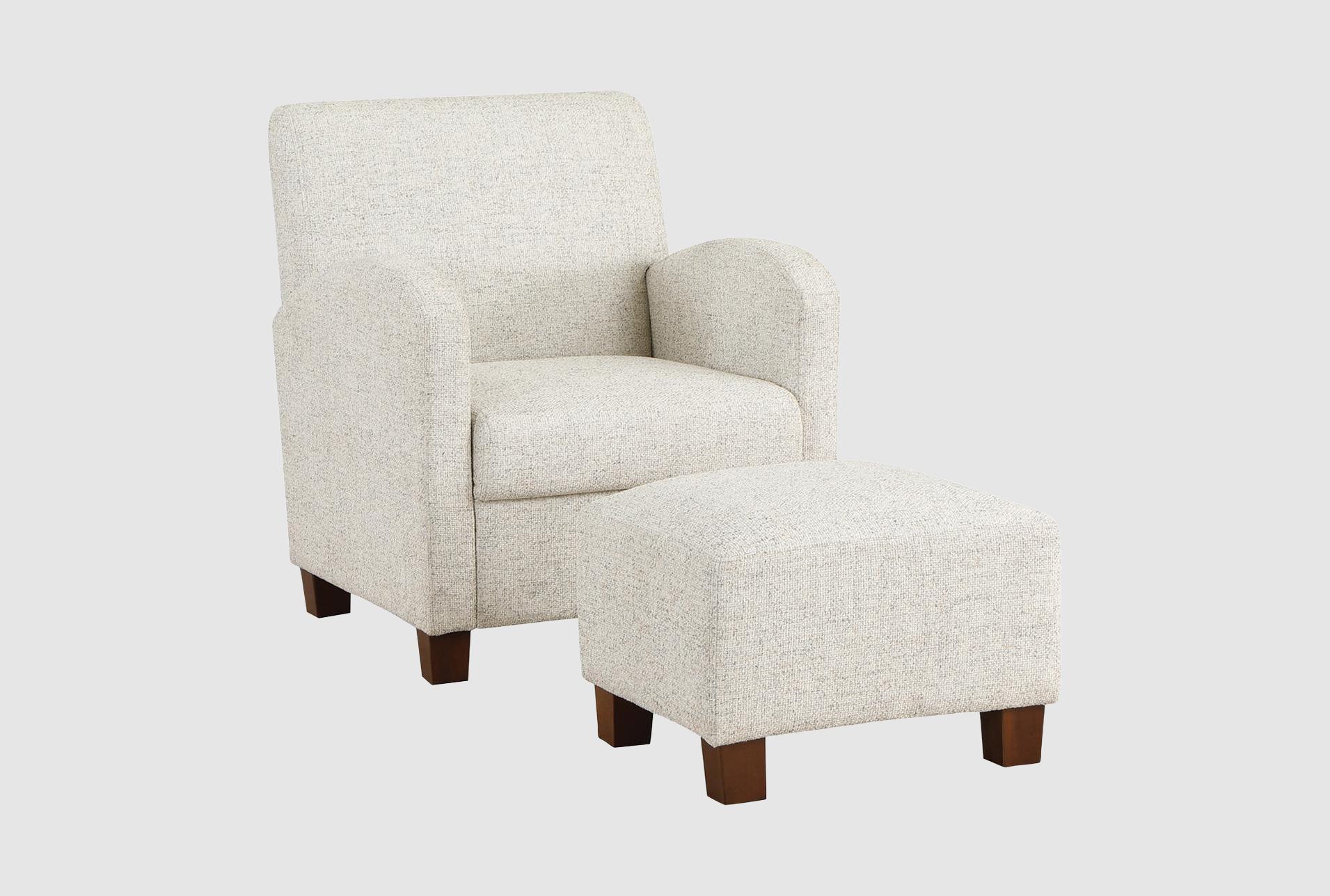 aiden quartz beige white wood arm chair & ottoman with medium espresso legs | high performance fabric 1 aiden quartz beige white wood arm chair & ottoman with medium espresso legs | high performance fabric