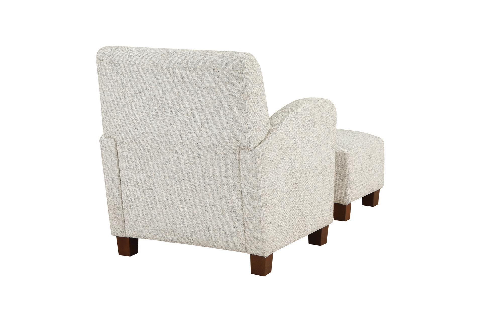 aiden quartz beige white wood arm chair & ottoman with medium espresso legs | high performance fabric 6 aiden quartz beige white wood arm chair & ottoman with medium espresso legs | high performance fabric