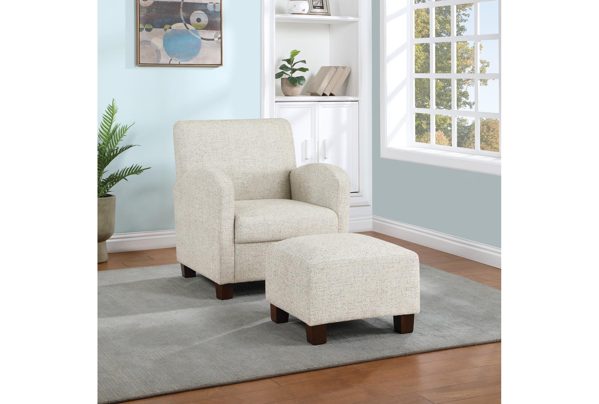 aiden quartz beige white wood arm chair & ottoman with medium espresso legs | high performance fabric 8 aiden quartz beige white wood arm chair & ottoman with medium espresso legs | high performance fabric