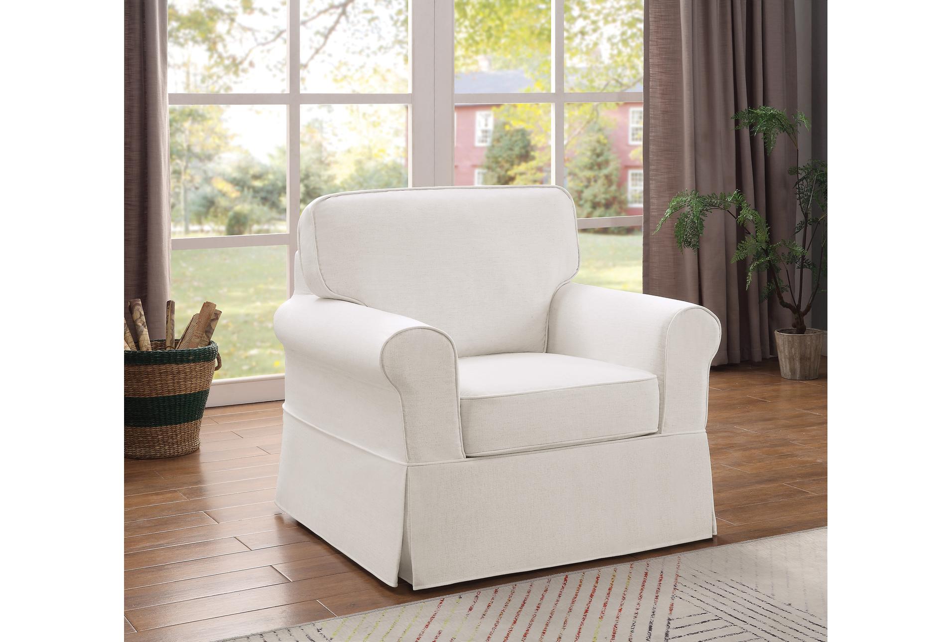 ashton ivory white wood fabric 38" skirted slip cover arm chair | high performance fabric | with arms | club 6 ashton ivory white wood fabric 38" skirted slip cover arm chair | high performance fabric | with arms | club