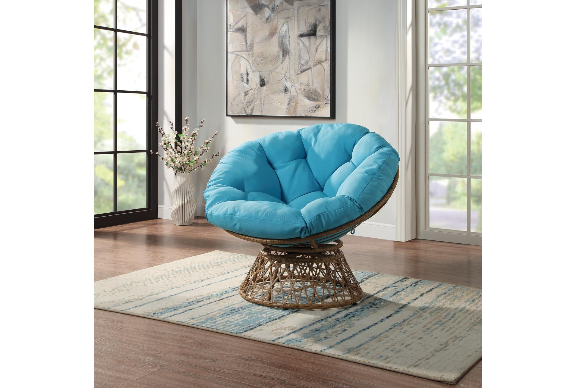 soleil blue fabric swivel papasan chair with natural wood wicker weave | high performance fabric 8 soleil blue fabric swivel papasan chair with natural wood wicker weave | high performance fabric