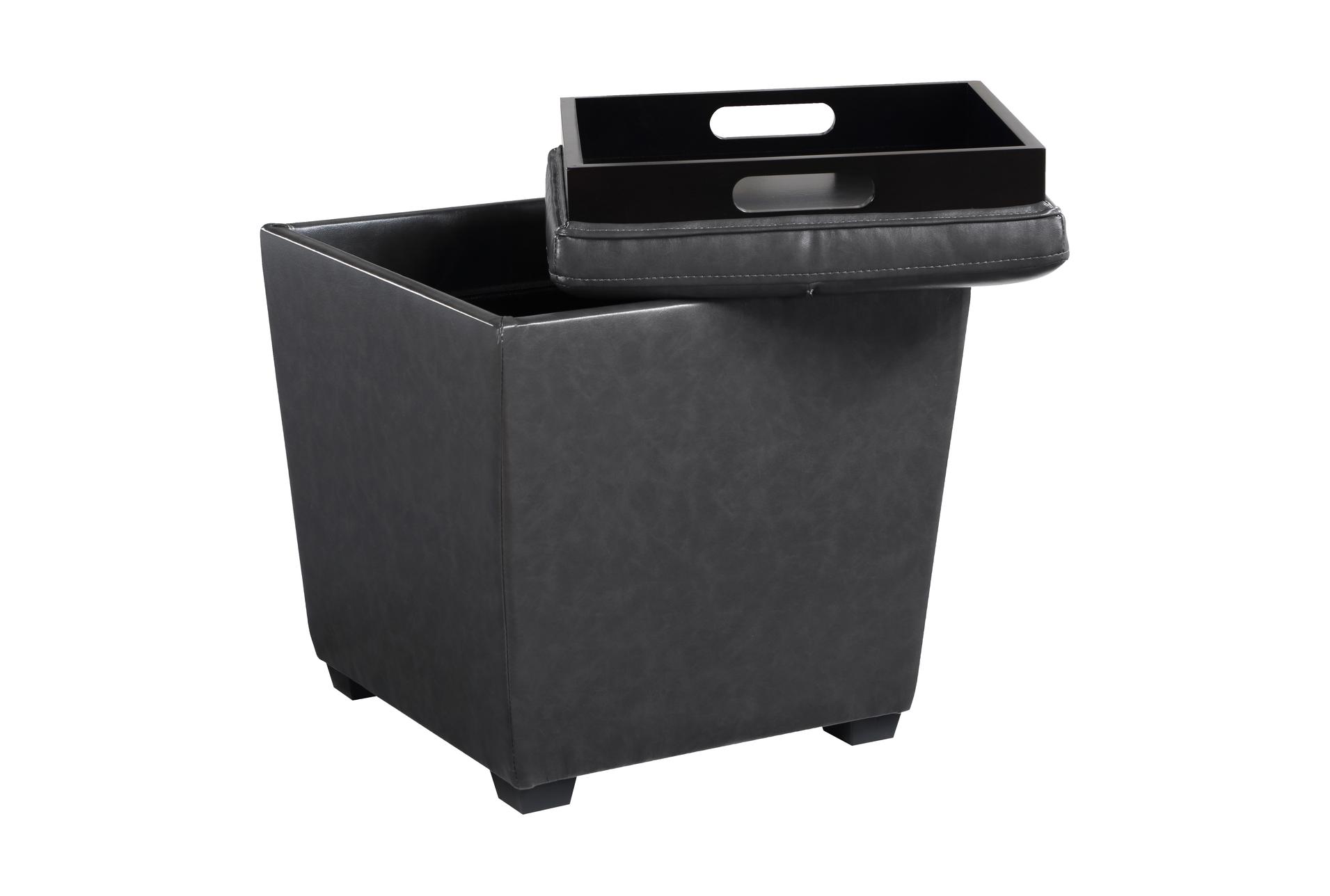 rockford square wood storage ottoman in pewter faux leather 5 rockford square wood storage ottoman in pewter faux leather