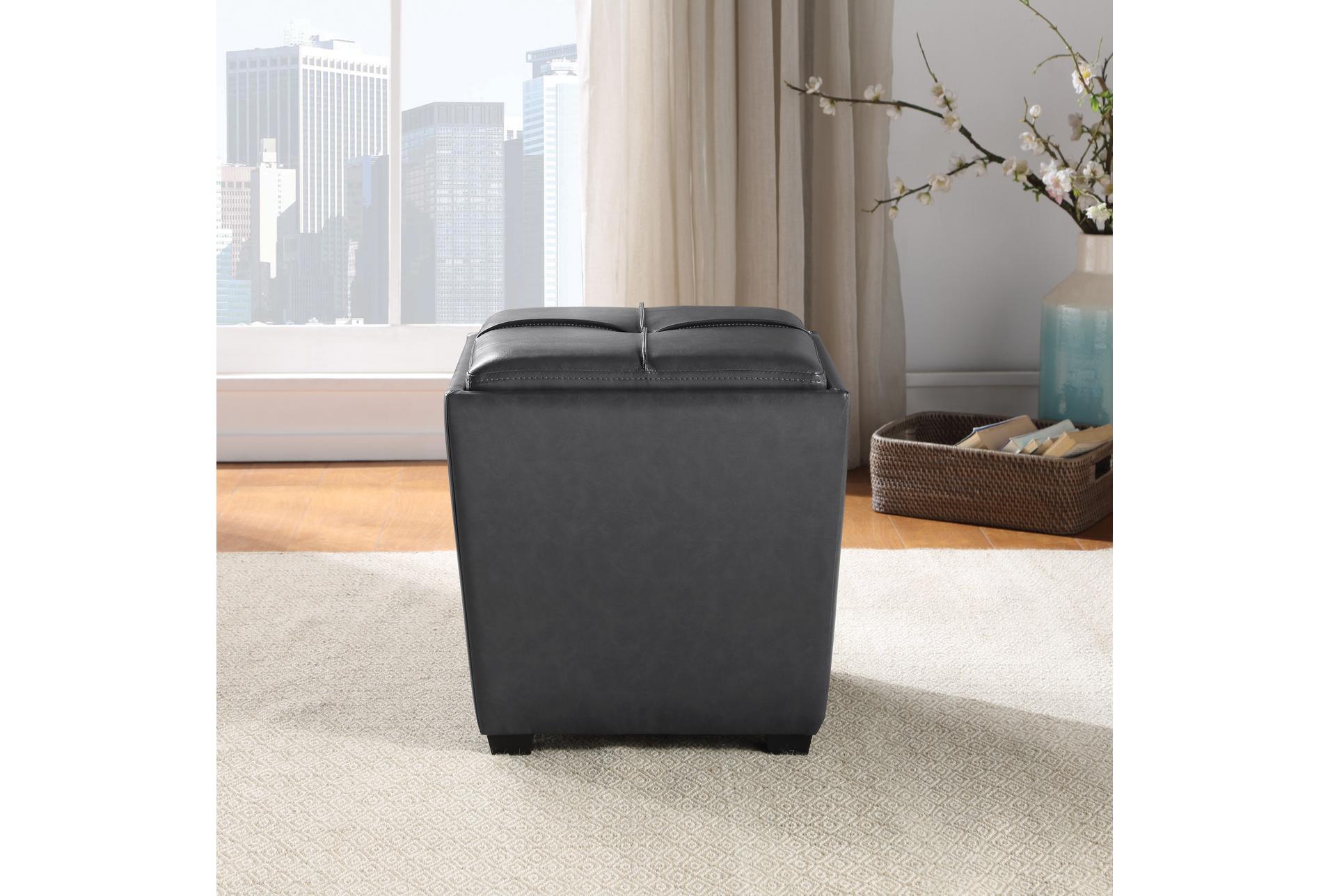 rockford square wood storage ottoman in pewter faux leather 6 rockford square wood storage ottoman in pewter faux leather