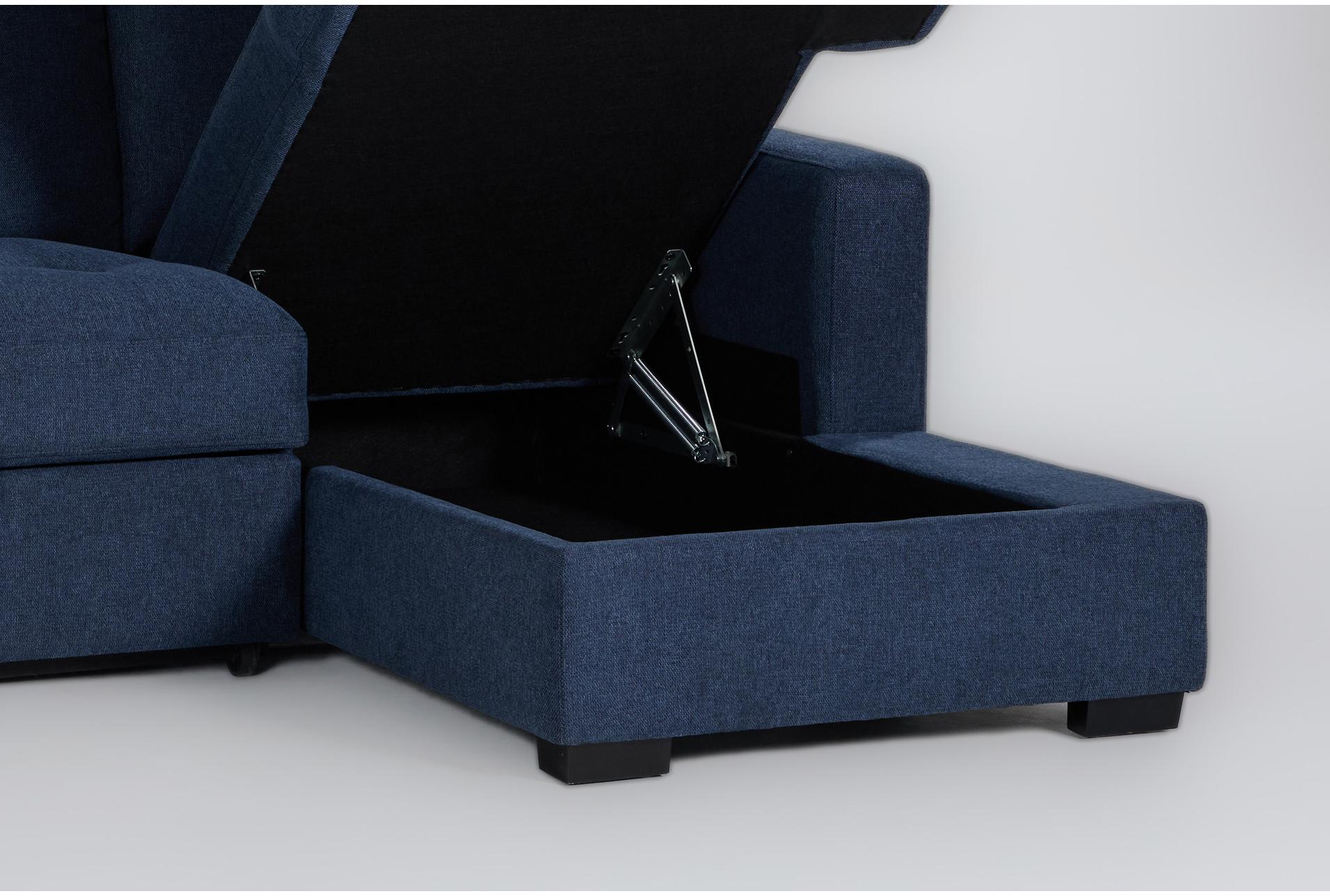 keaton blue tufted fabric 100" 2 piece l-shaped convertible futon sleeper sectional with right arm facing storage chaise 17 keaton blue tufted fabric 100" 2 piece l-shaped convertible futon sleeper sectional with right arm facing storage chaise
