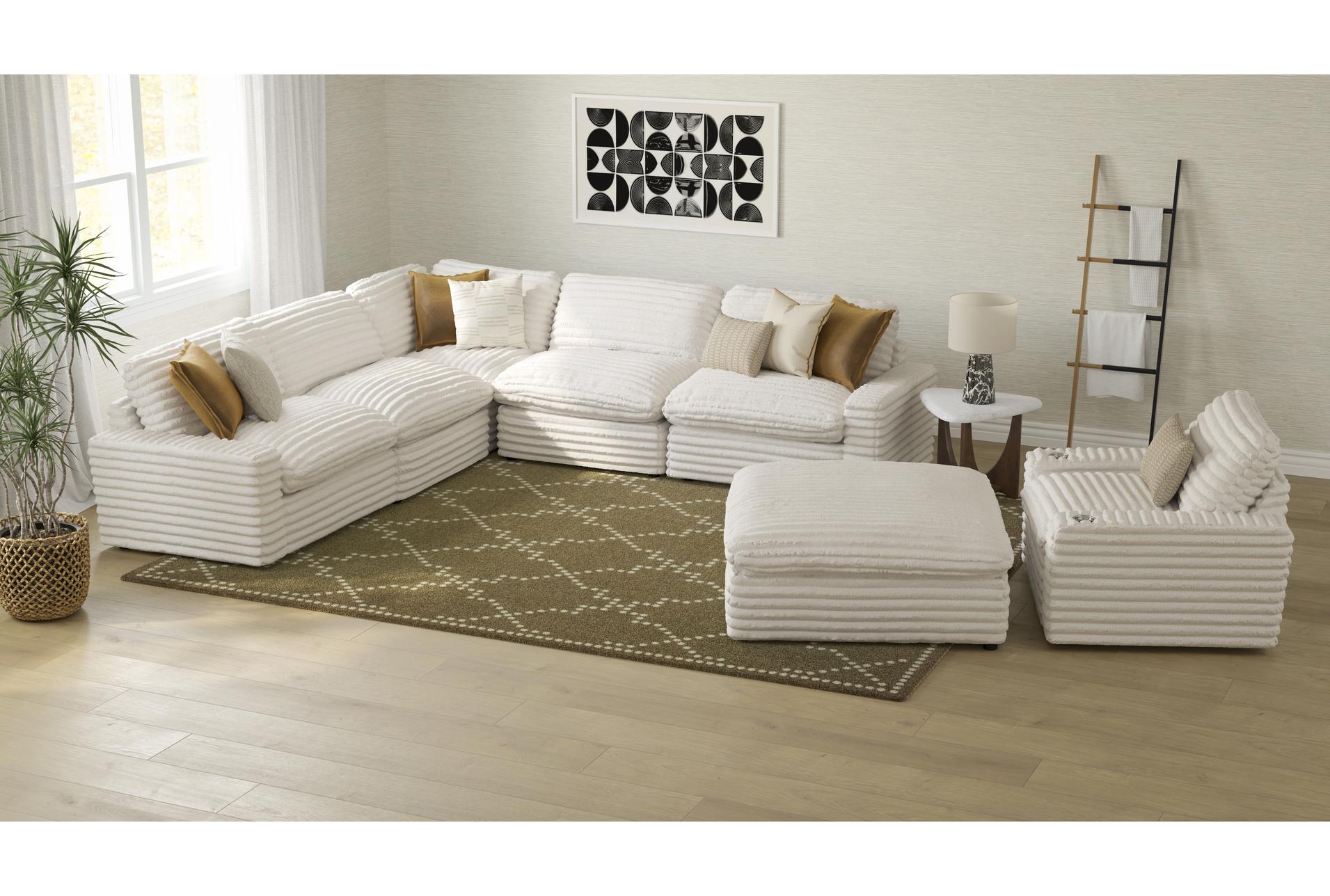 serenity fluffy cream corduroy oversized 5 piece l-shaped sectional swivel chair & cocktail ottoman 16 serenity fluffy cream corduroy oversized 5 piece l-shaped sectional swivel chair & cocktail ottoman