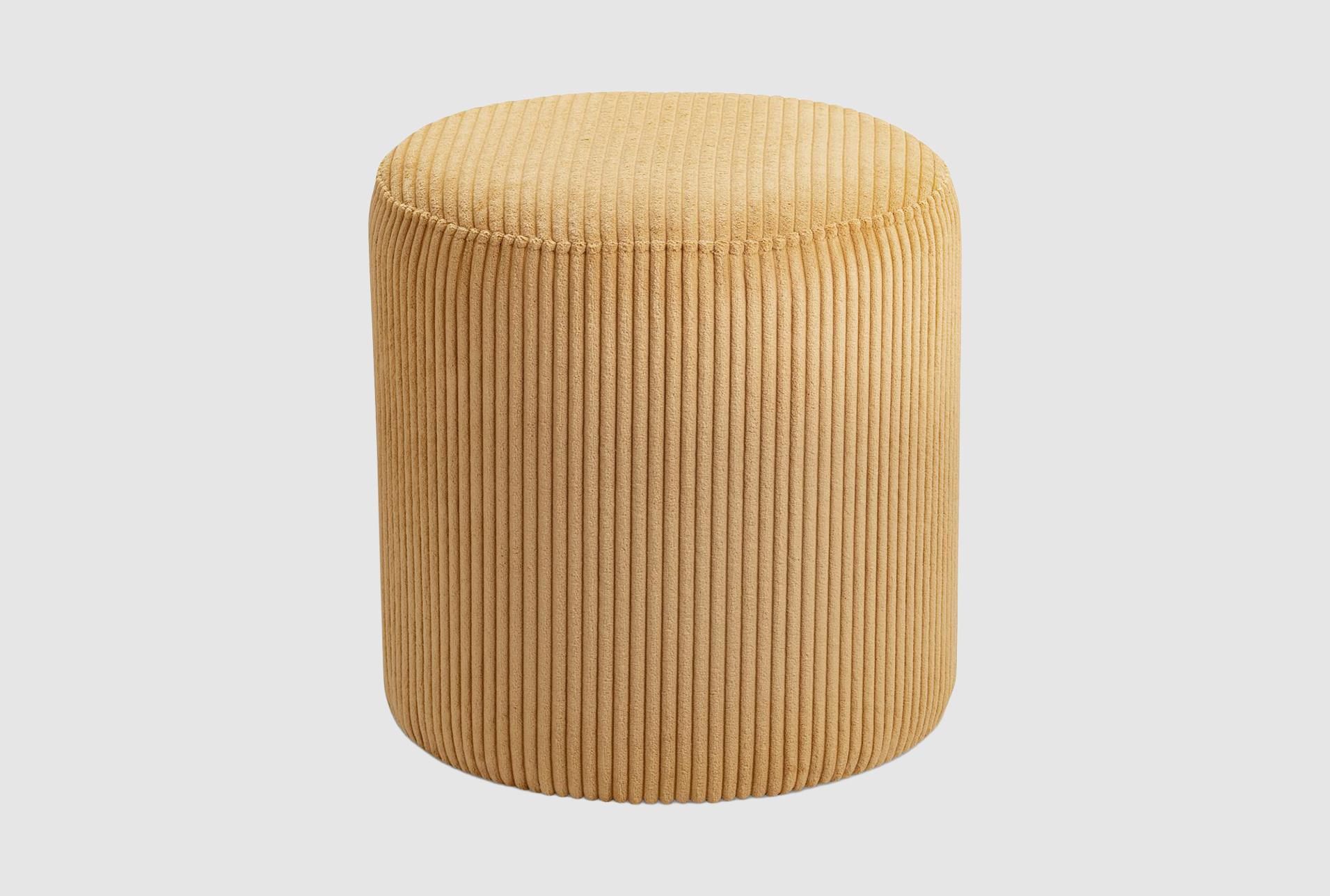 roy yellow round microsuede fabric upholstered ottoman/stool 1 roy yellow round microsuede fabric upholstered ottoman/stool