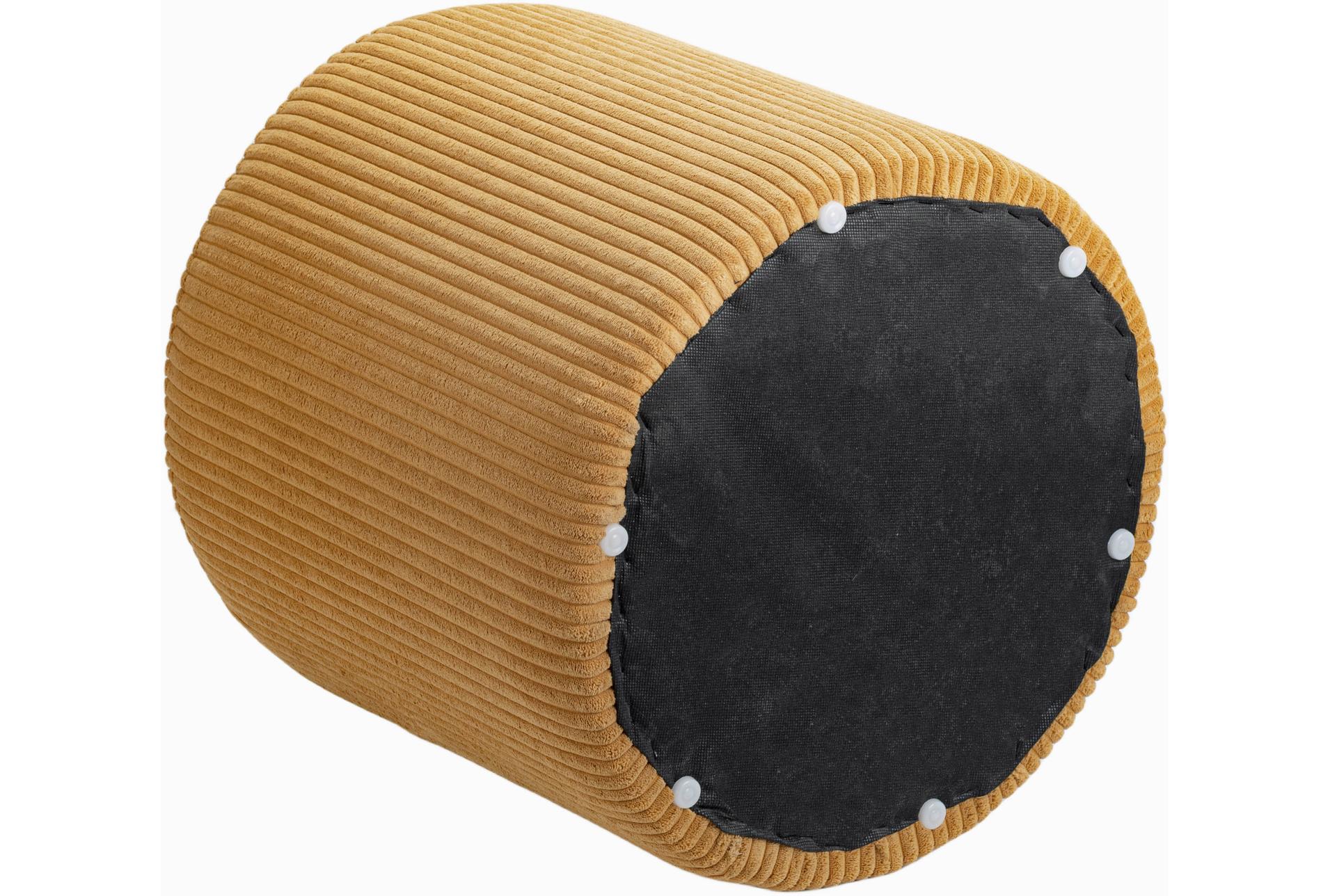 roy yellow round microsuede fabric upholstered ottoman/stool 12 roy yellow round microsuede fabric upholstered ottoman/stool