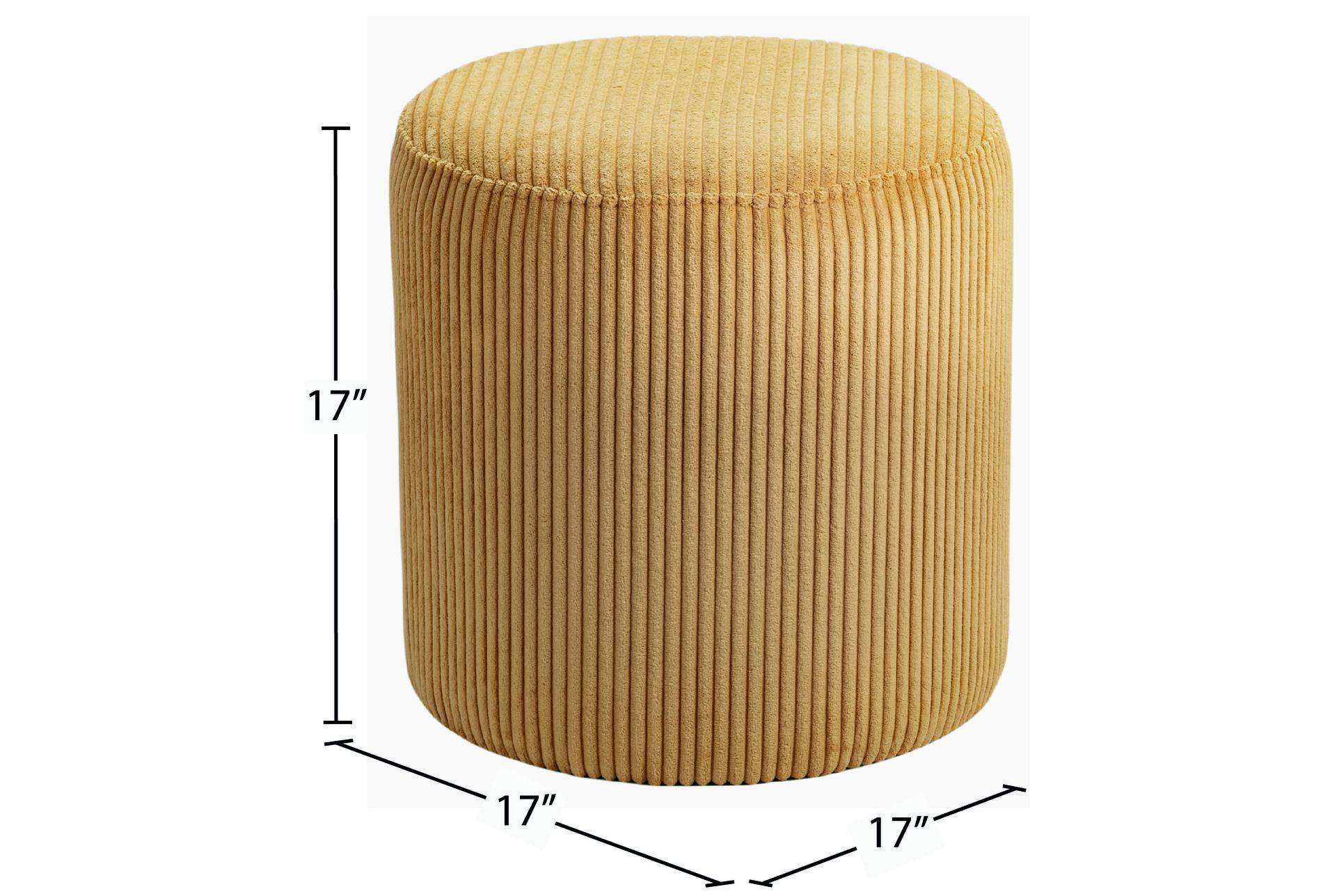 roy yellow round microsuede fabric upholstered ottoman/stool 14 roy yellow round microsuede fabric upholstered ottoman/stool