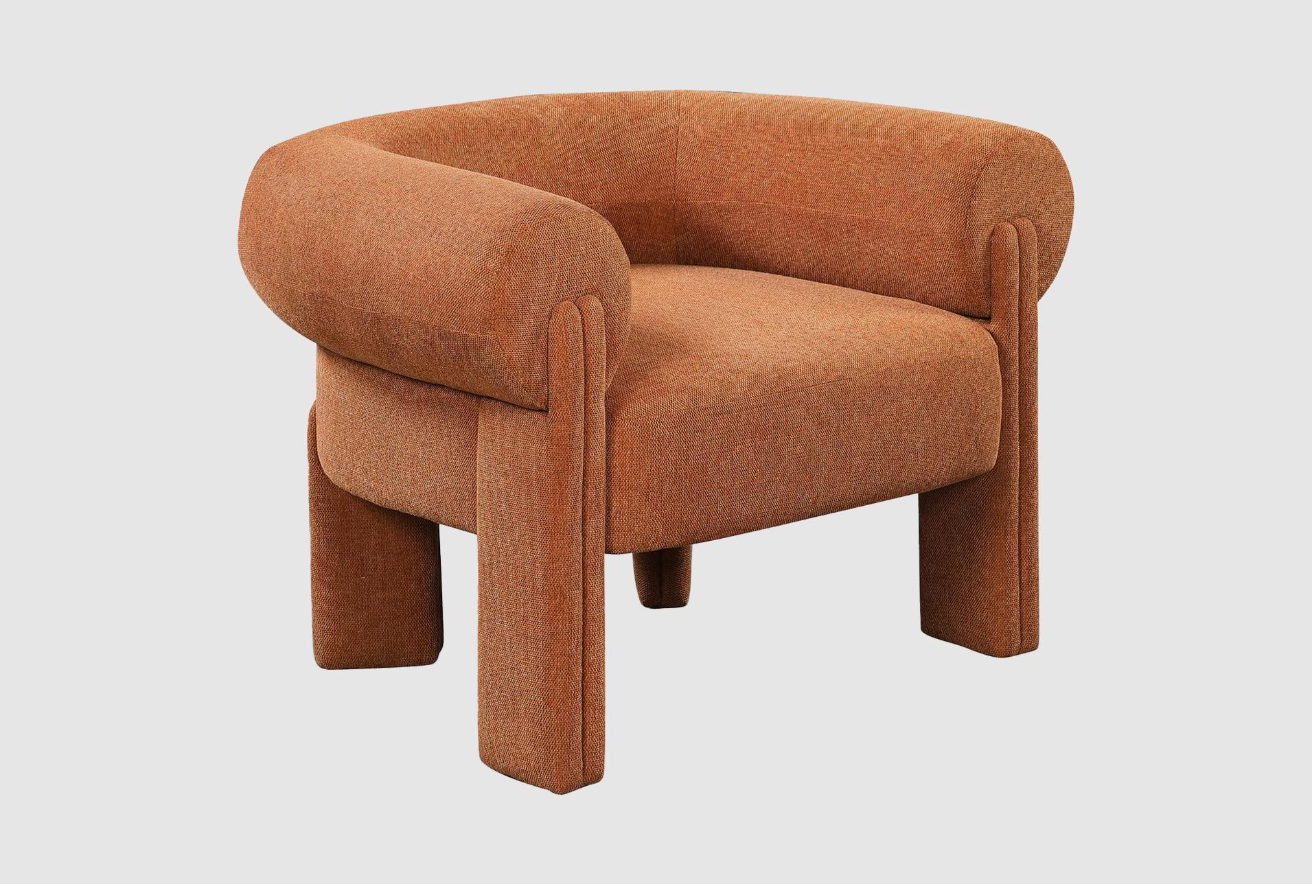 stefano brown cognac polyester fabric accent chair | with arms 1 stefano brown cognac polyester fabric accent chair | with arms