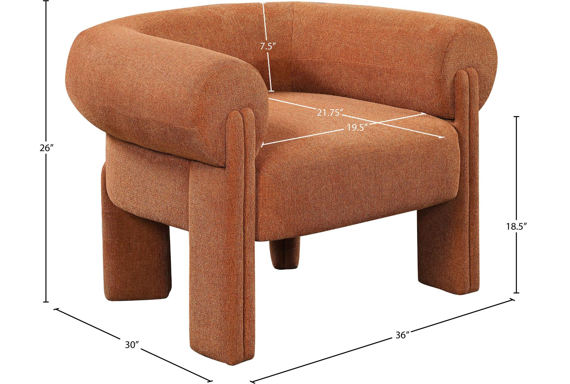 stefano brown cognac polyester fabric accent chair | with arms 15 stefano brown cognac polyester fabric accent chair | with arms