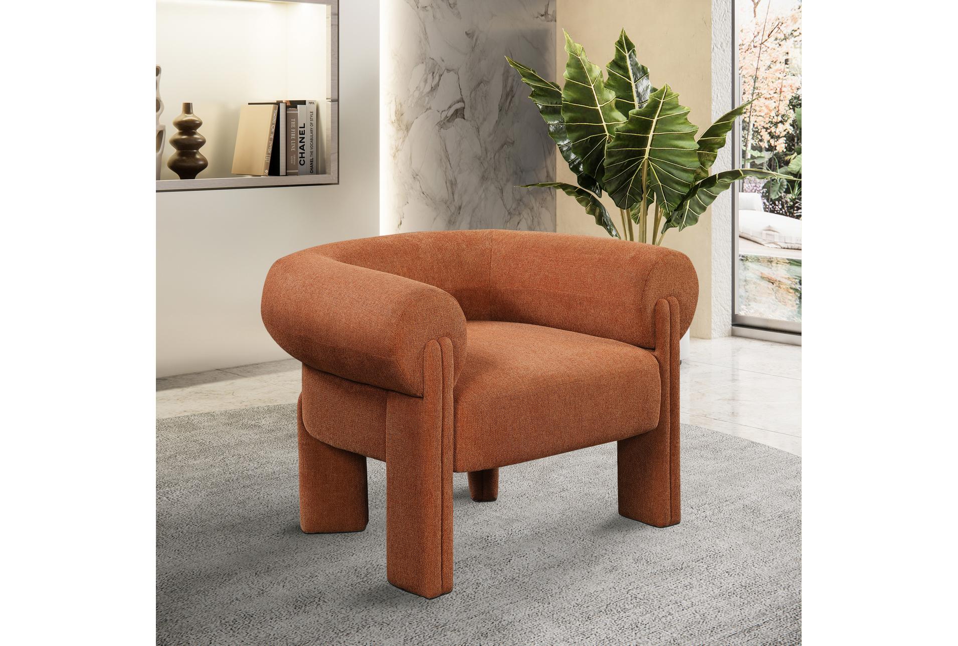 stefano brown cognac polyester fabric accent chair | with arms 16 stefano brown cognac polyester fabric accent chair | with arms