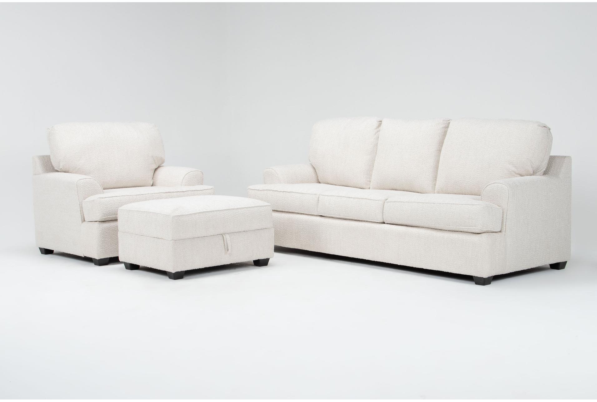 alessandro ii porcelain chenille fabric 3 piece sleeper sofa chair & storage ottoman set | loose reversible back 1 alessandro ii porcelain chenille fabric 3 piece sleeper sofa chair & storage ottoman set | loose reversible back